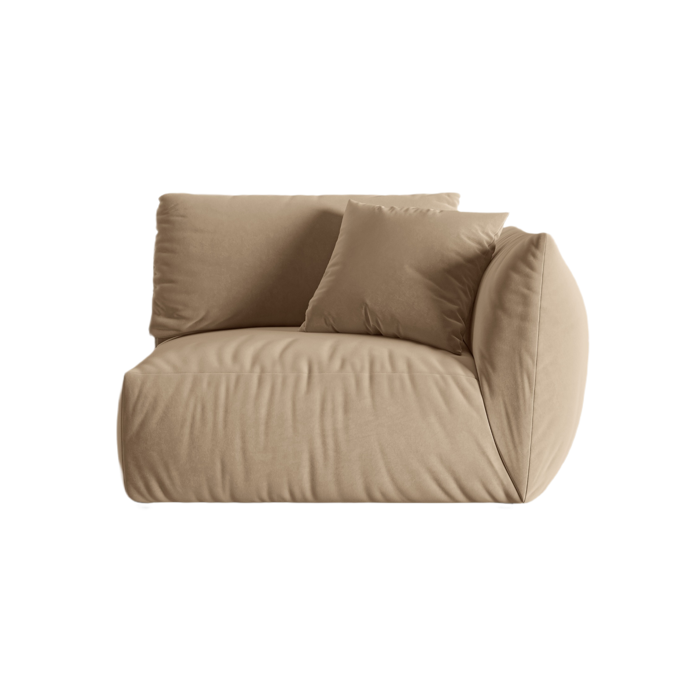 CHRIS Velvet Modular Sofa - Right Side Module Sand