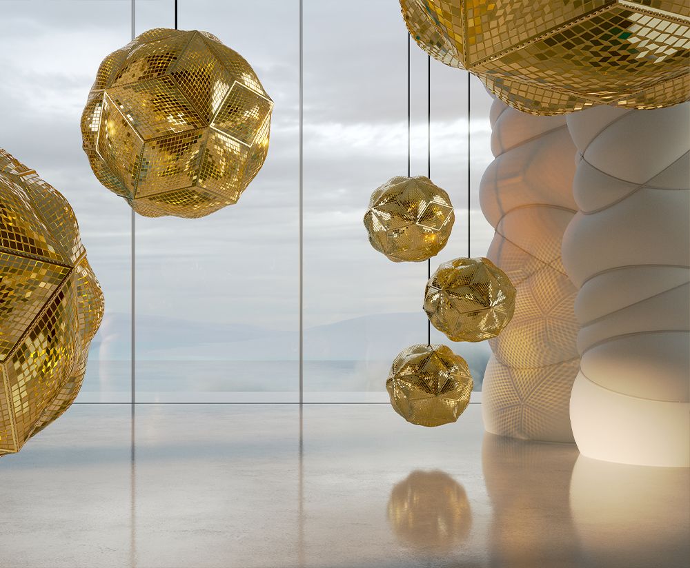 Hängende Lampfknopf golden