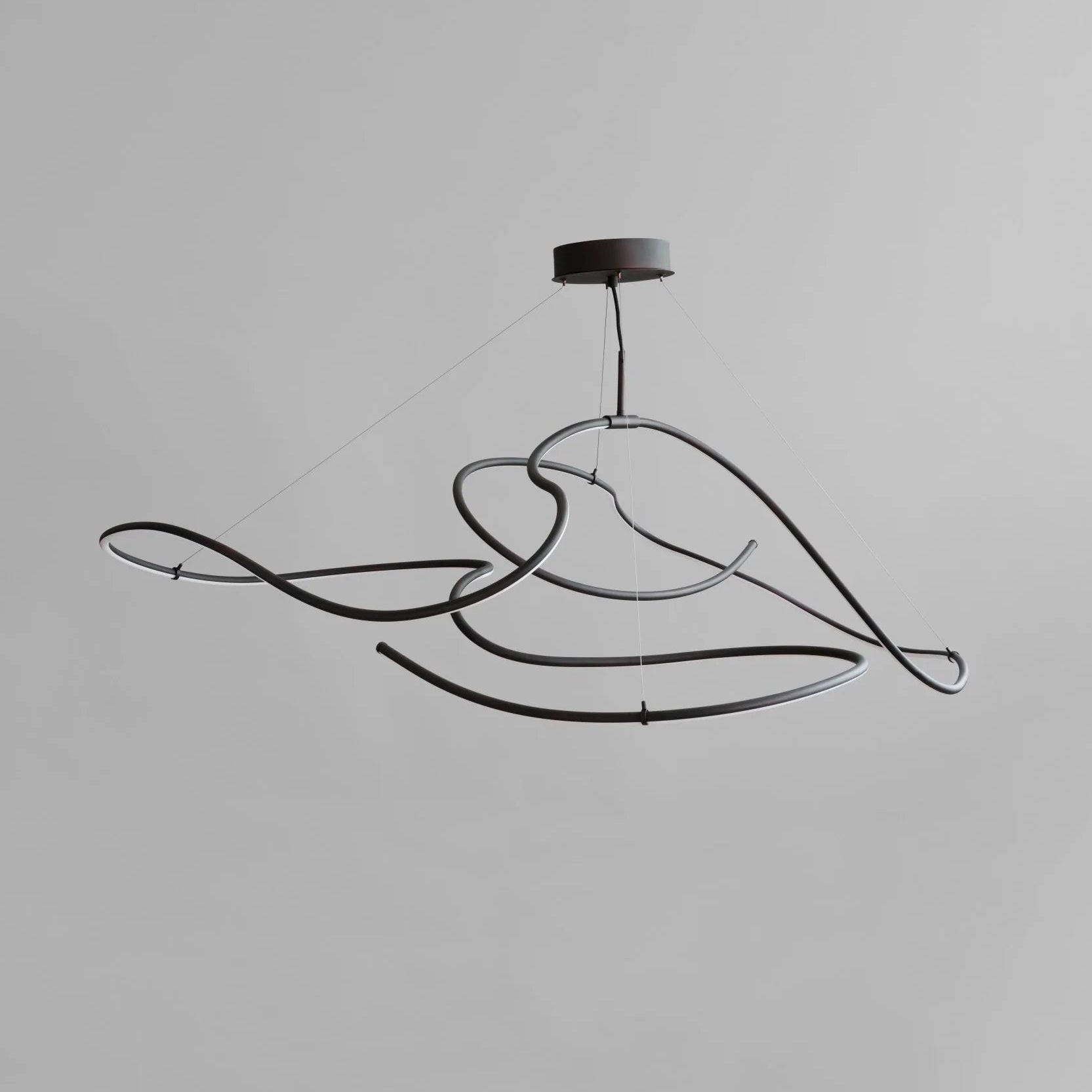Żyrandol GHOST przypalany czarny – styl minimalistyczny