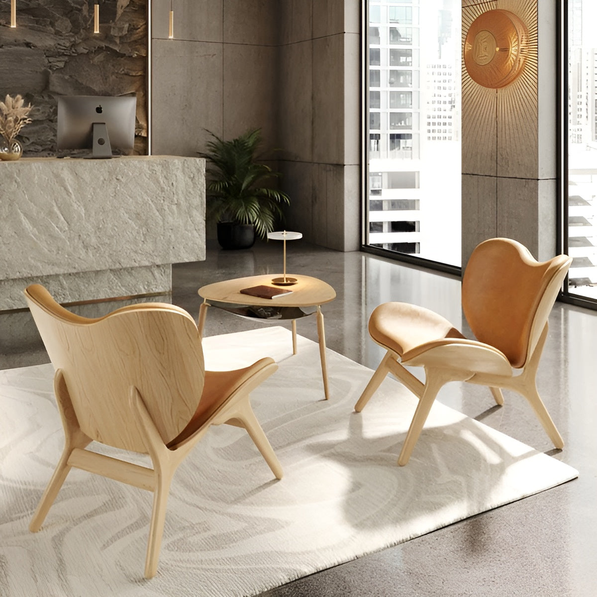 Couchtisch HANG OUT Eiche mit goldenen Stützen