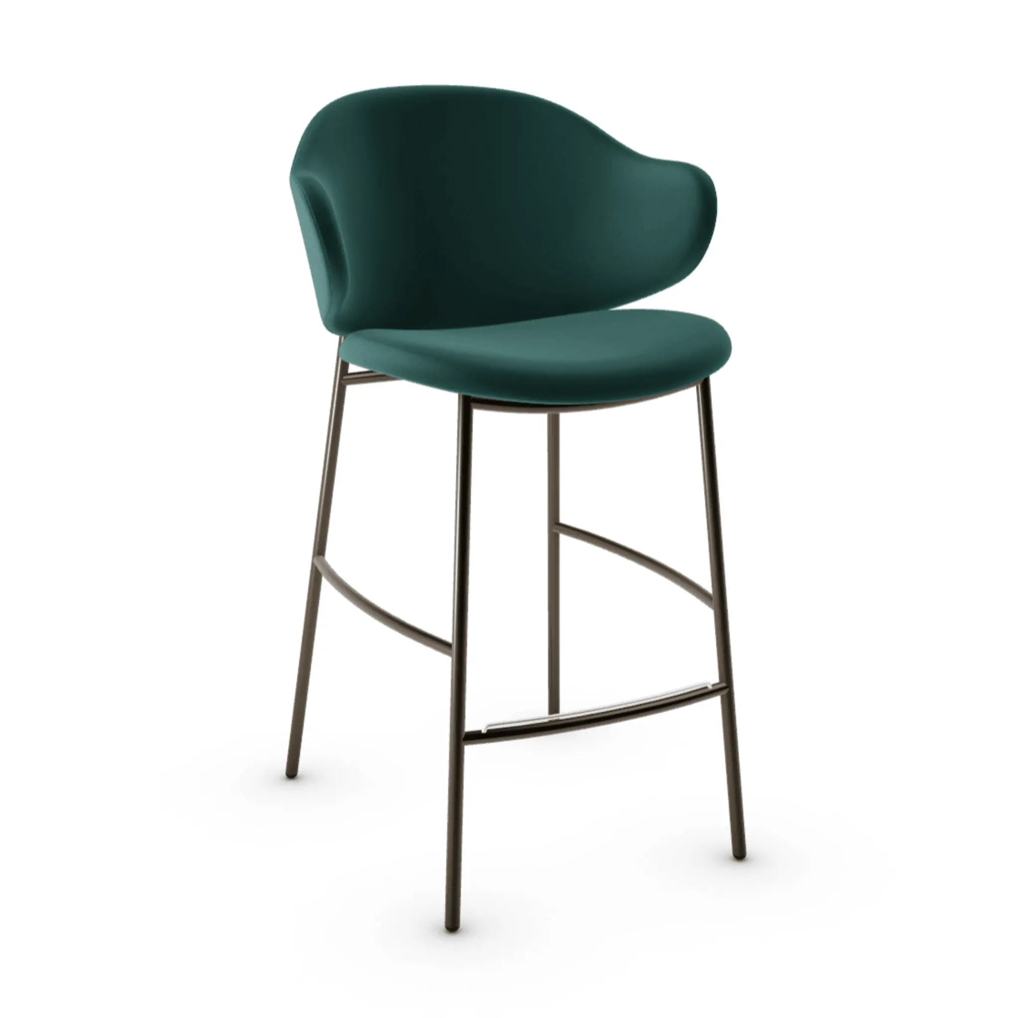 Hoker aksamitny HOLLY ciemnozielony Calligaris matowy brąz Eye on Design