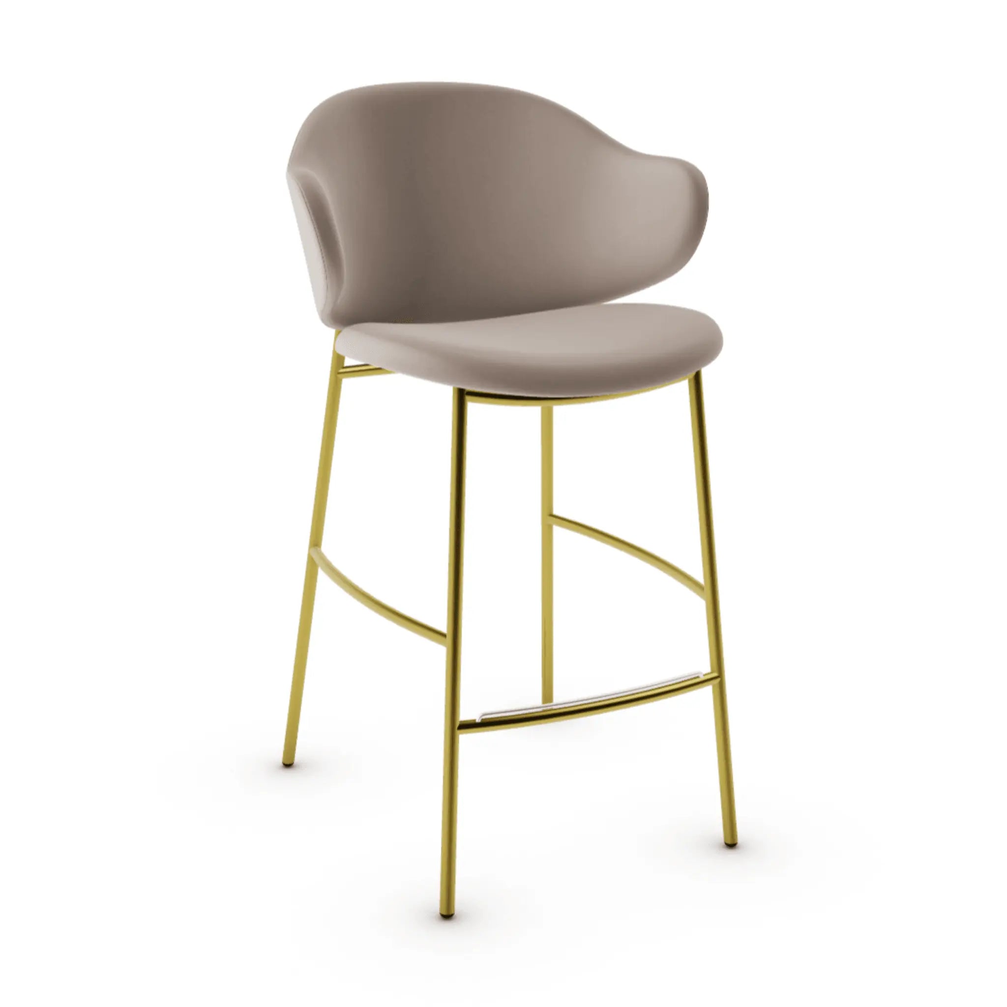 Hoker aksamitny HOLLY piaskowy Calligaris polerowany mosiądz Eye on Design