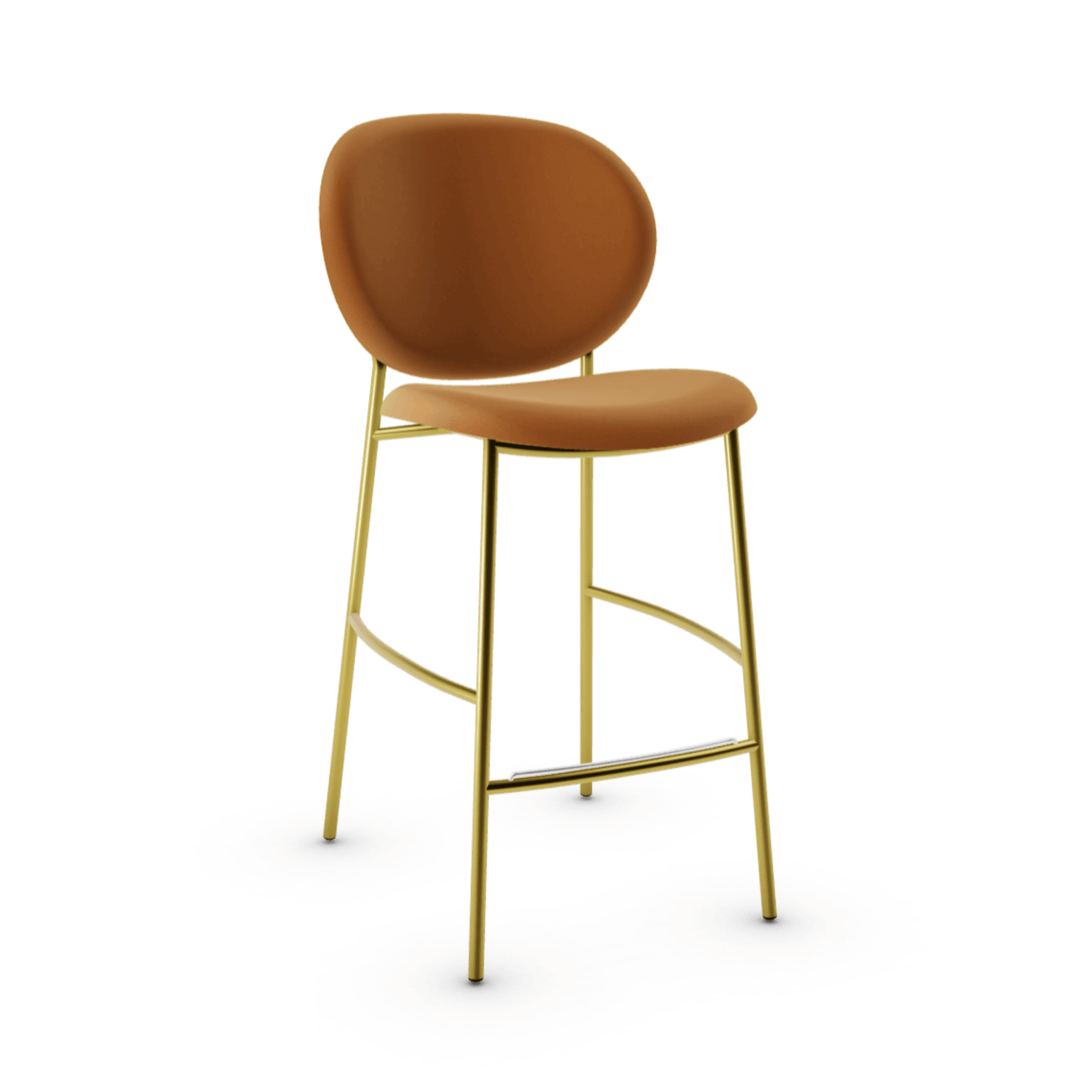 Hoker aksamitny INÈS ceglany Calligaris polerowany mosiądz Eye on Design