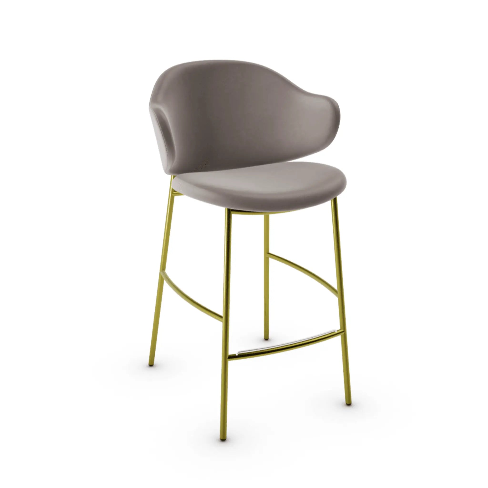 Hoker HOLLY ciemnobeżowa ekoskóra Calligaris matowy mosiądz Eye on Design
