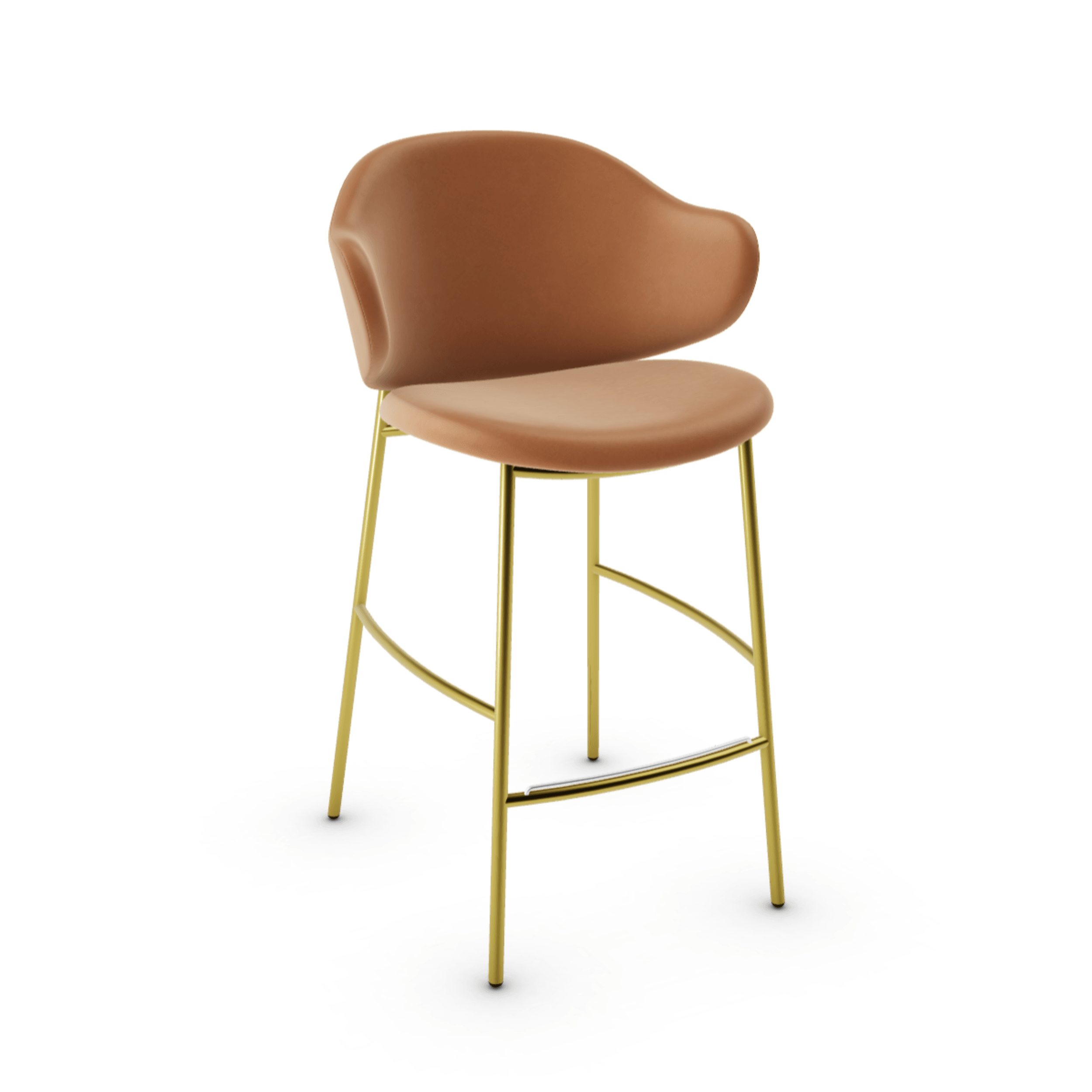 Hoker HOLLY koniakowa ekoskóra Calligaris polerowany mosiądz Eye on Design