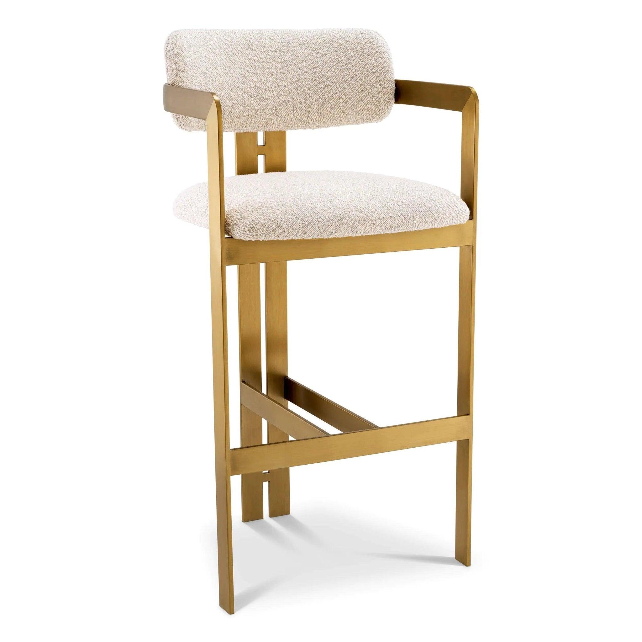 Hoker w tkaninie bouclé DONATO kremowy ze złotym Eichholtz Eye on Design