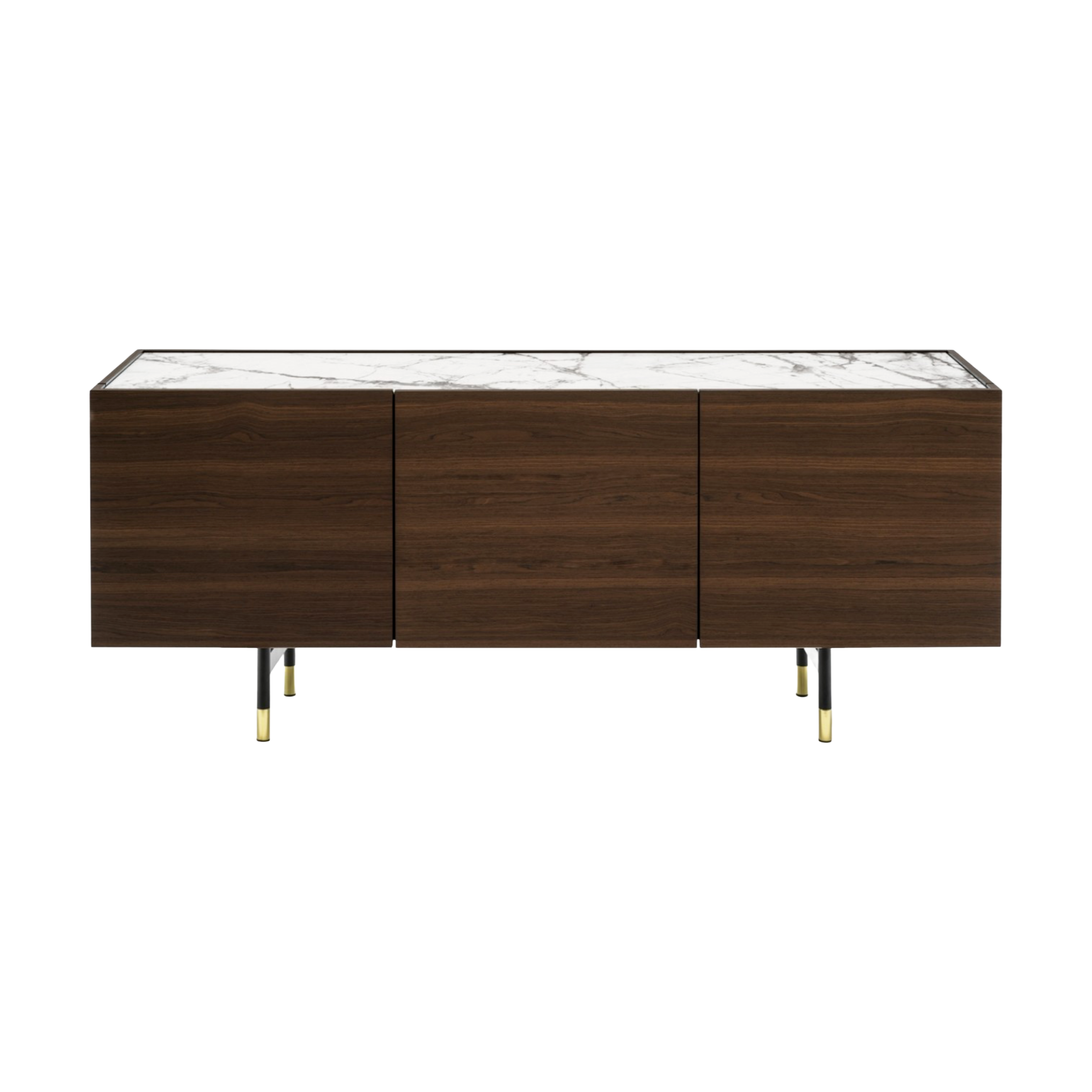 HORIZON chest of drawers dark wood with white top