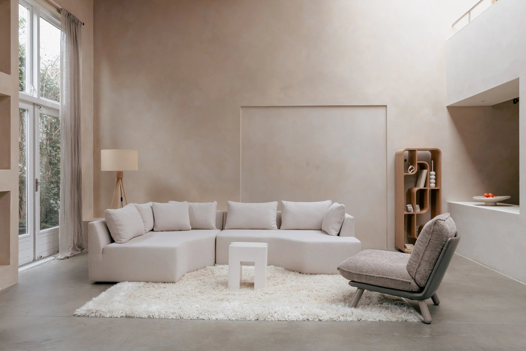 PROSPER modular sofa - right-sided chaise longue in sand