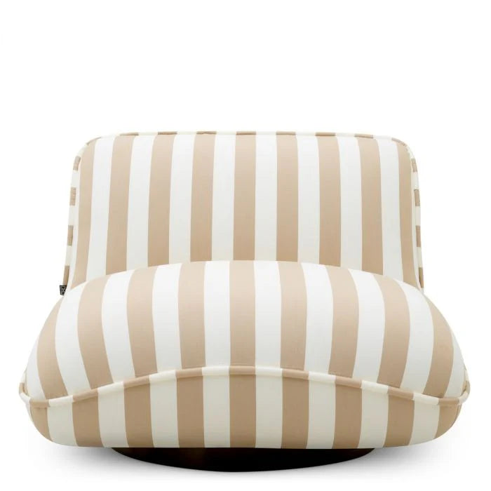 Drehbarer Außenstuhl RELAX weiß mit cremefarbenem Bezug