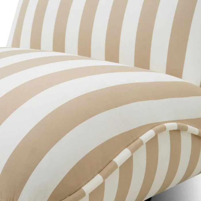 Drehbarer Außenstuhl RELAX weiß mit cremefarbenem Bezug