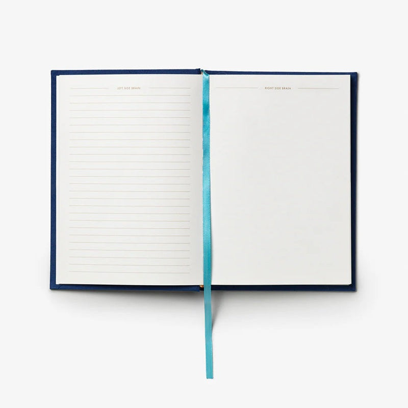JUST A NOTE navy notebook with blue