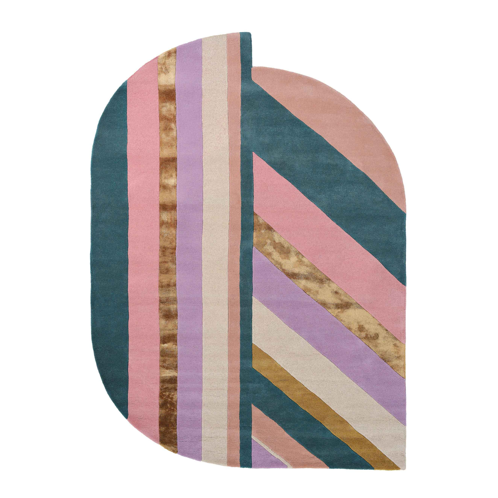 Untymmetrical rug Jardin pink