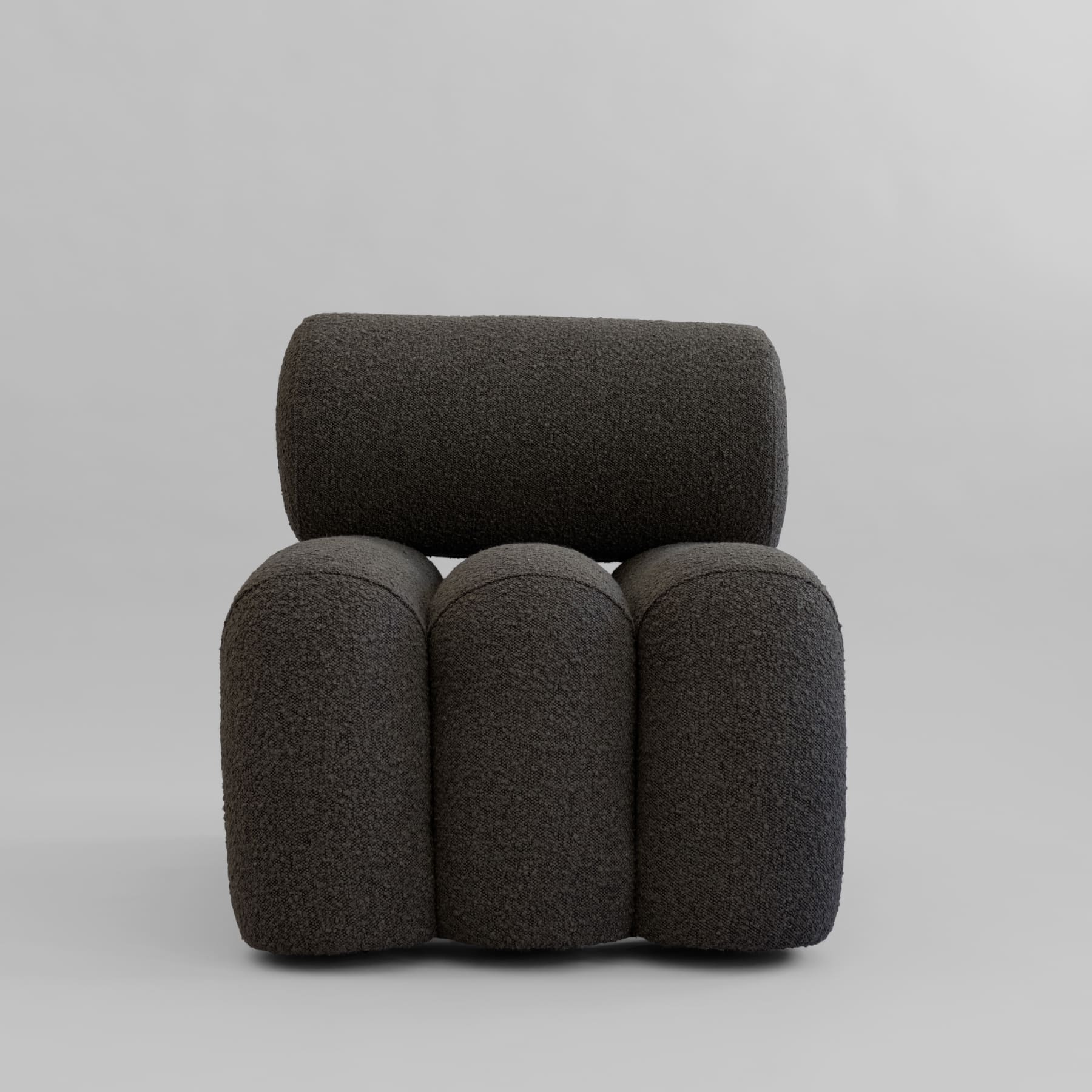 FOKU Sessel graubraun Bouclé