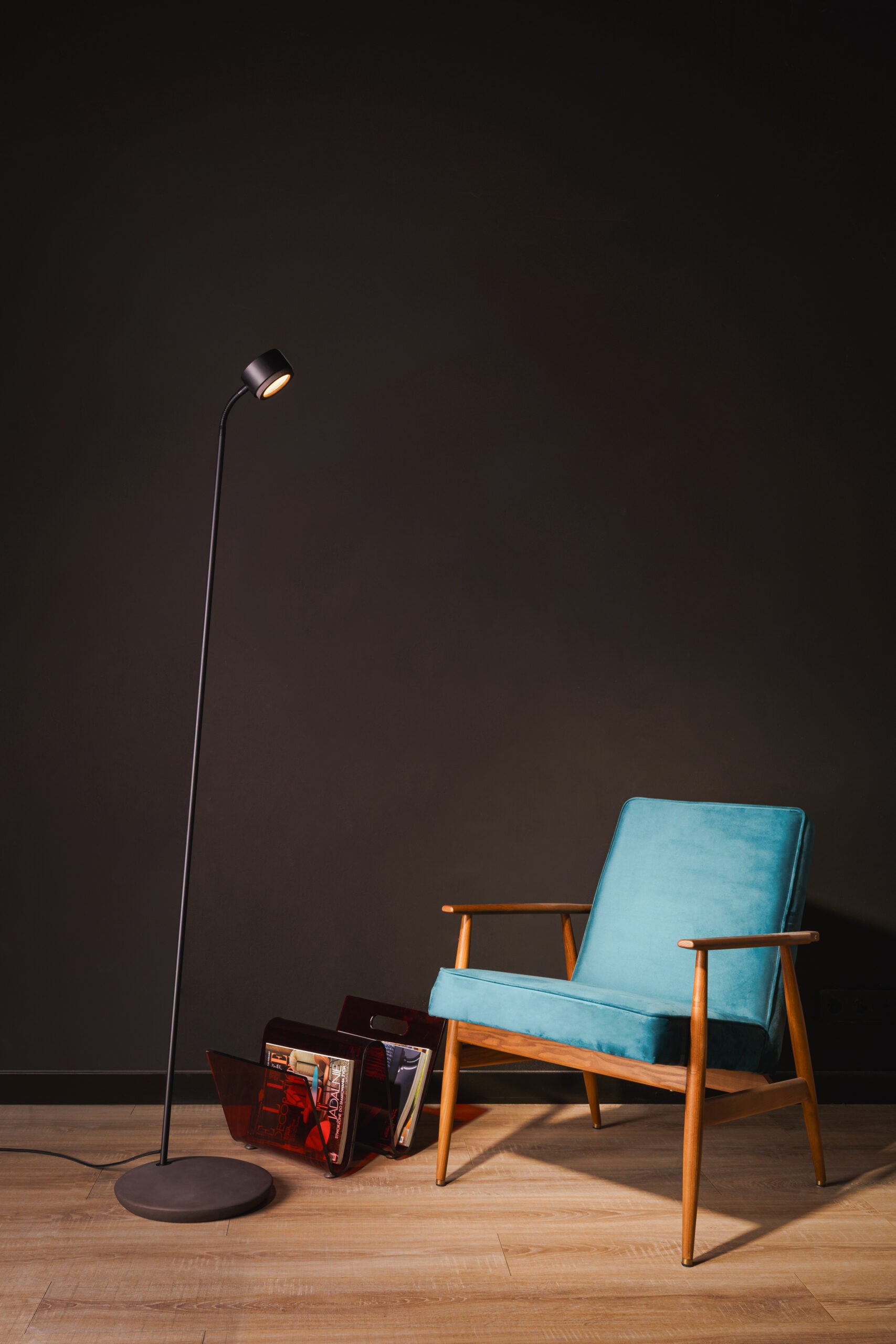 JUBI Aluminum Reading Floor Lamp with Concrete
