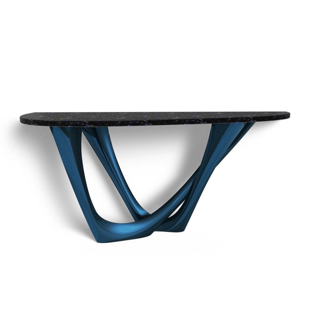 Konsola G-CONSOLE DUO heat kosmiczny błękit z kamiennym blatem Zieta Studio prawostronny Eye on Design