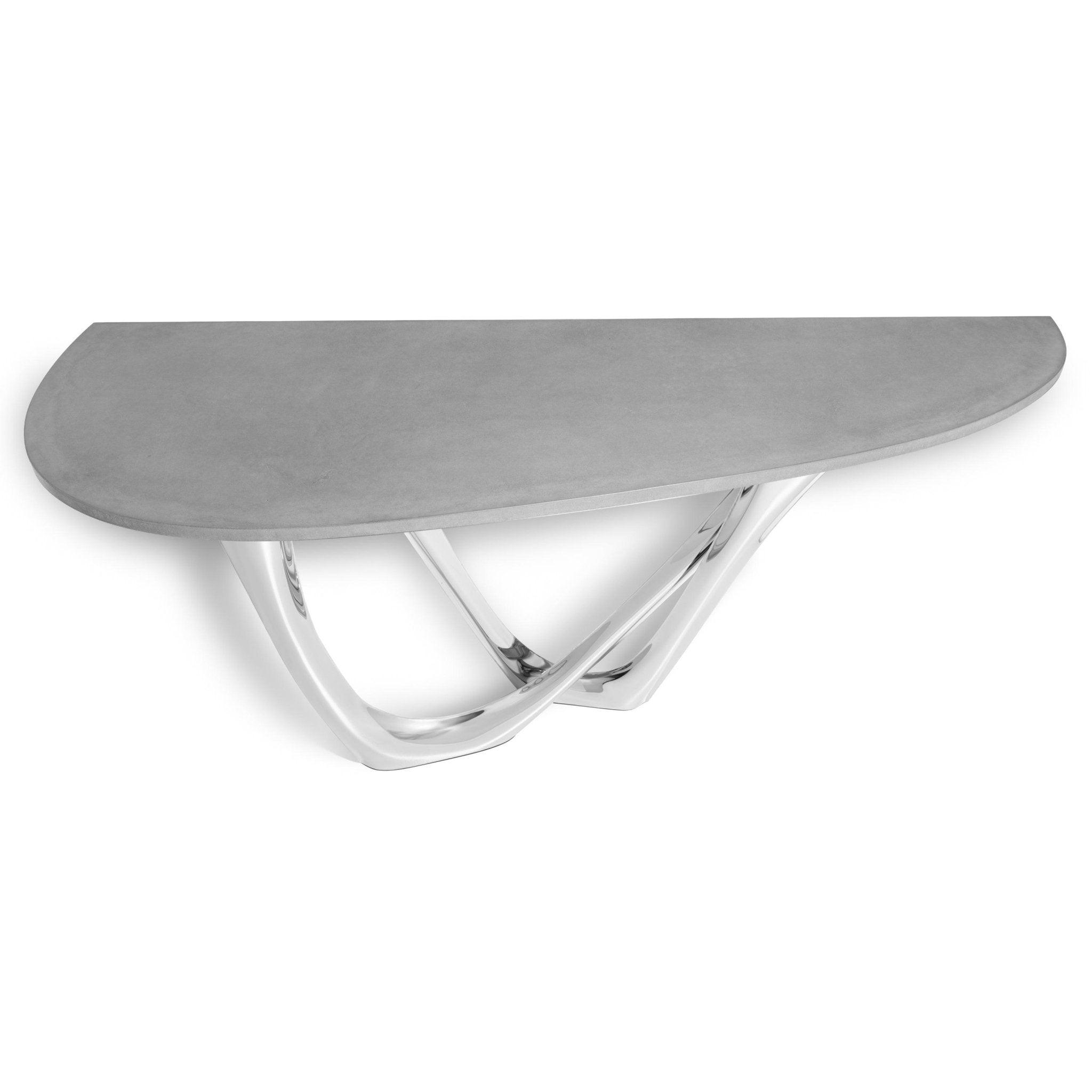 Konsola G-CONSOLE DUO polerowana stal z betonowym blatem – Zieta Studio