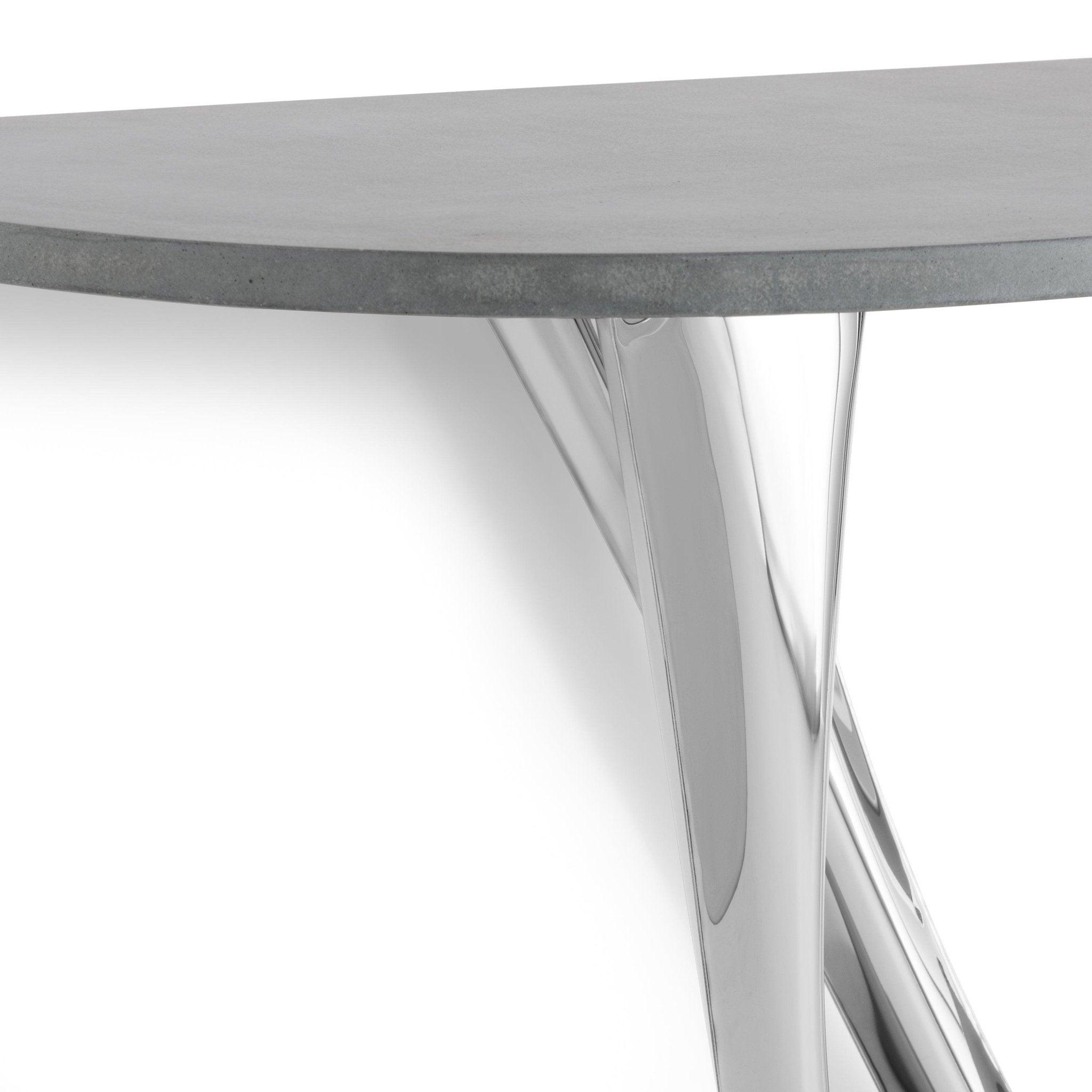 Konsola G-CONSOLE DUO polerowana stal z betonowym blatem – Zieta Studio