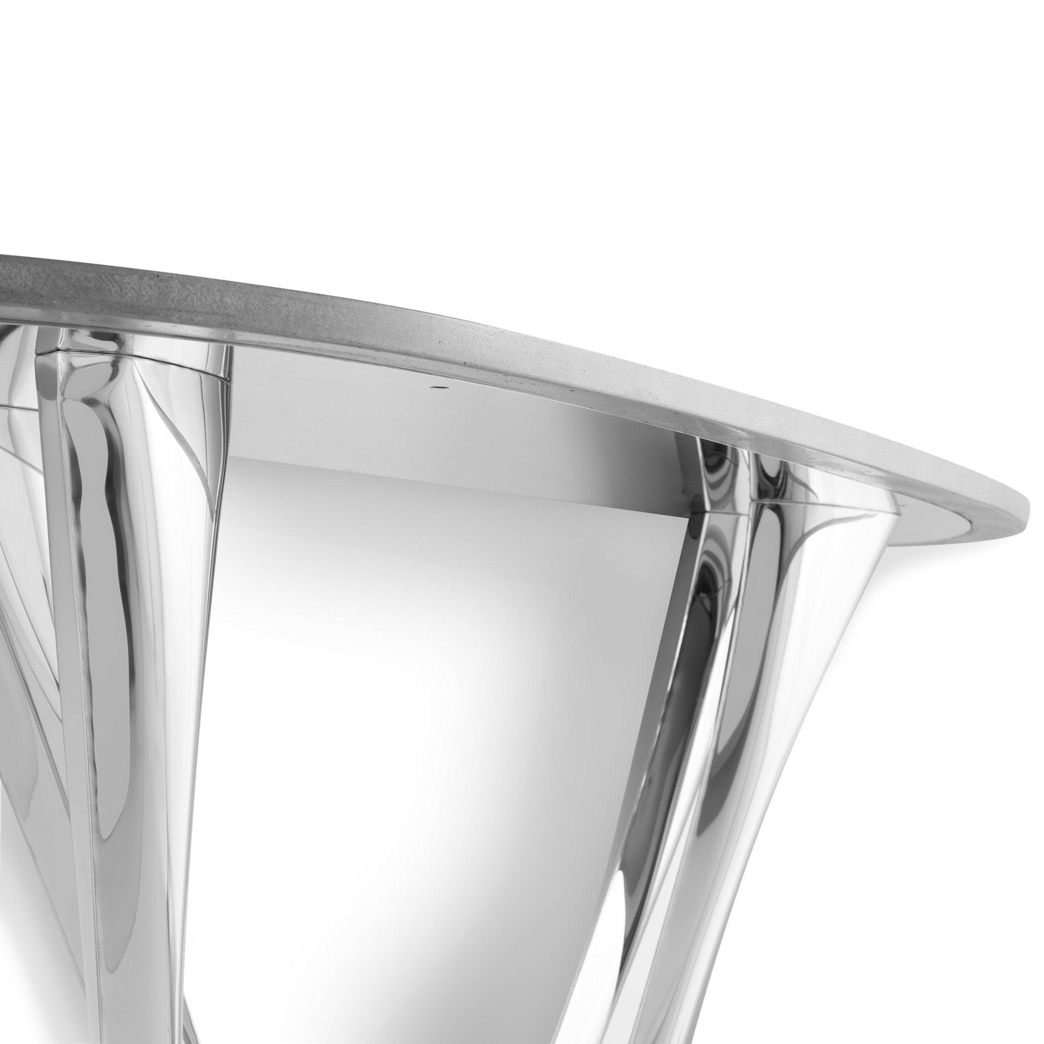 Konsola G-CONSOLE DUO polerowana stal z betonowym blatem – Zieta Studio