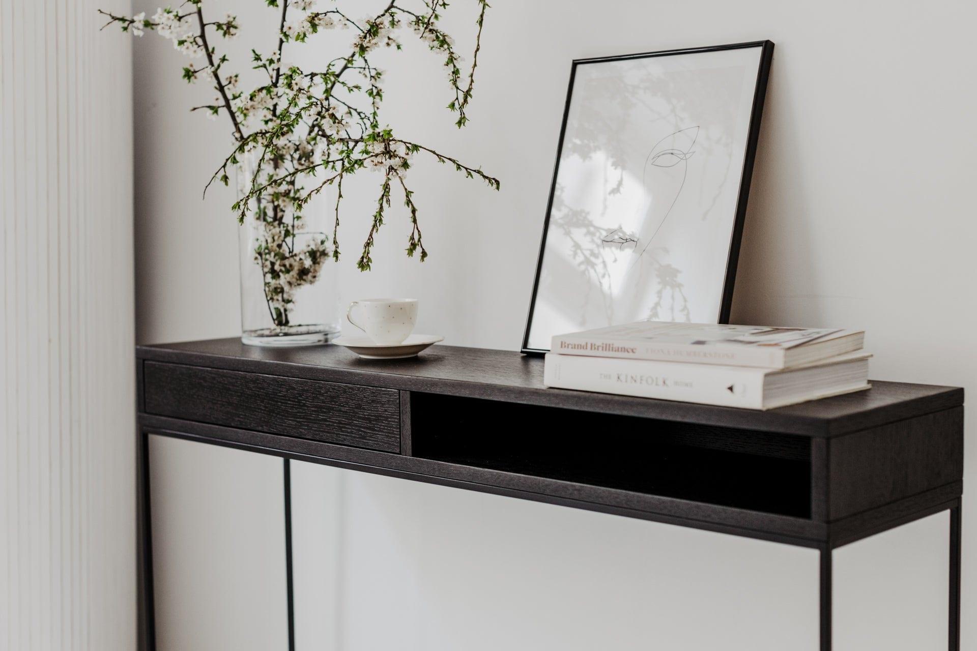 Konsola z szufladą STAM 300 czarny dąb Nordifra Eye on Design