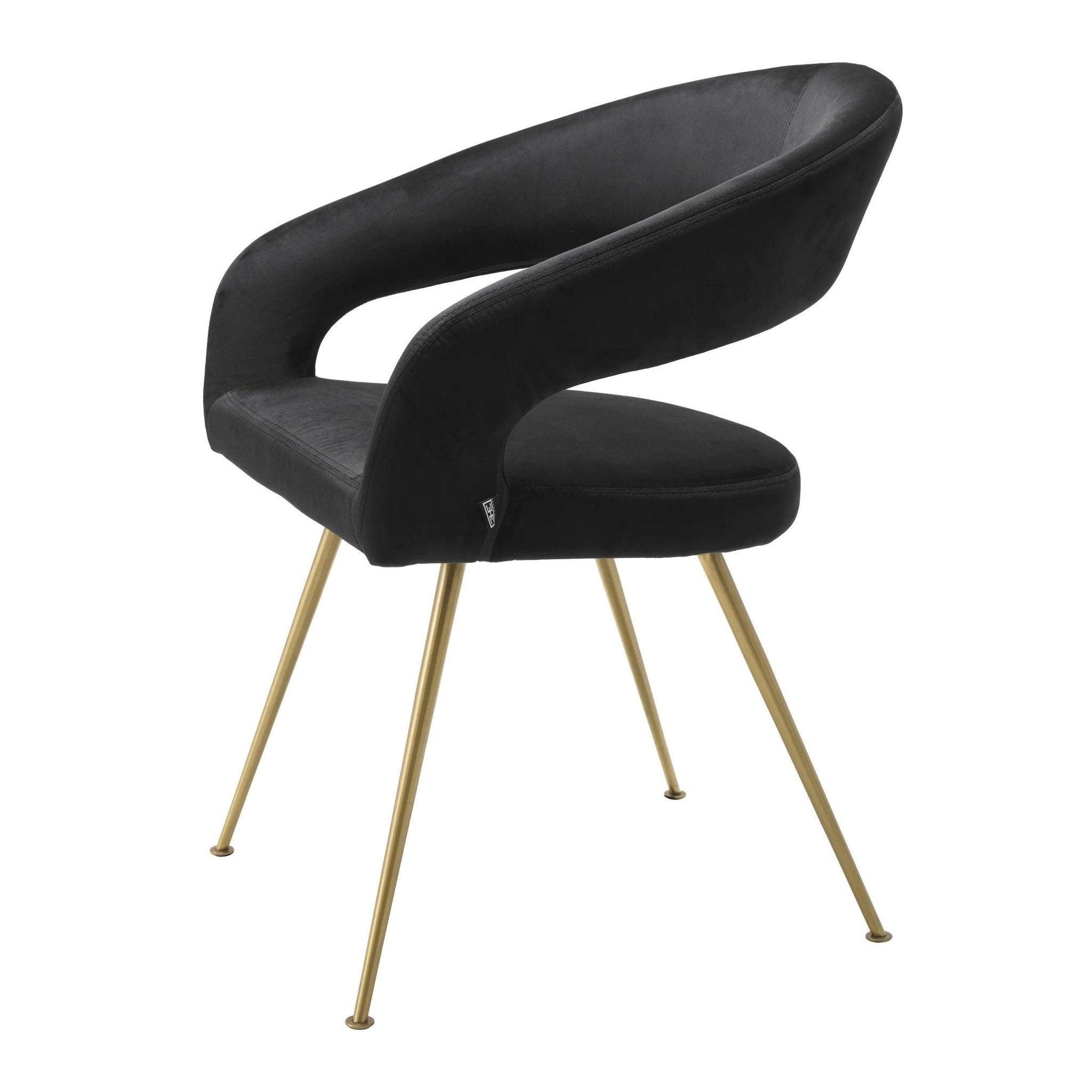 Krzesło aksamitne BRAVO czarny Eichholtz Eye on Design