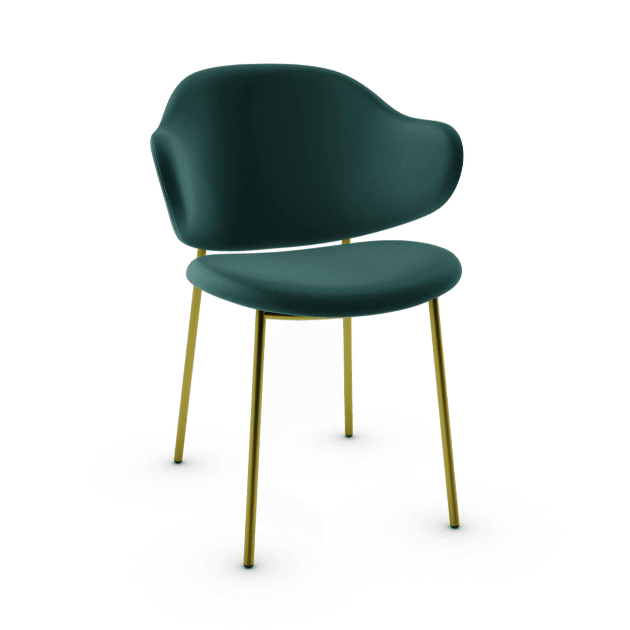 Krzesło aksamitne HOLLY ciemnozielony z metalową podstawą Calligaris matowy mosiądz Eye on Design