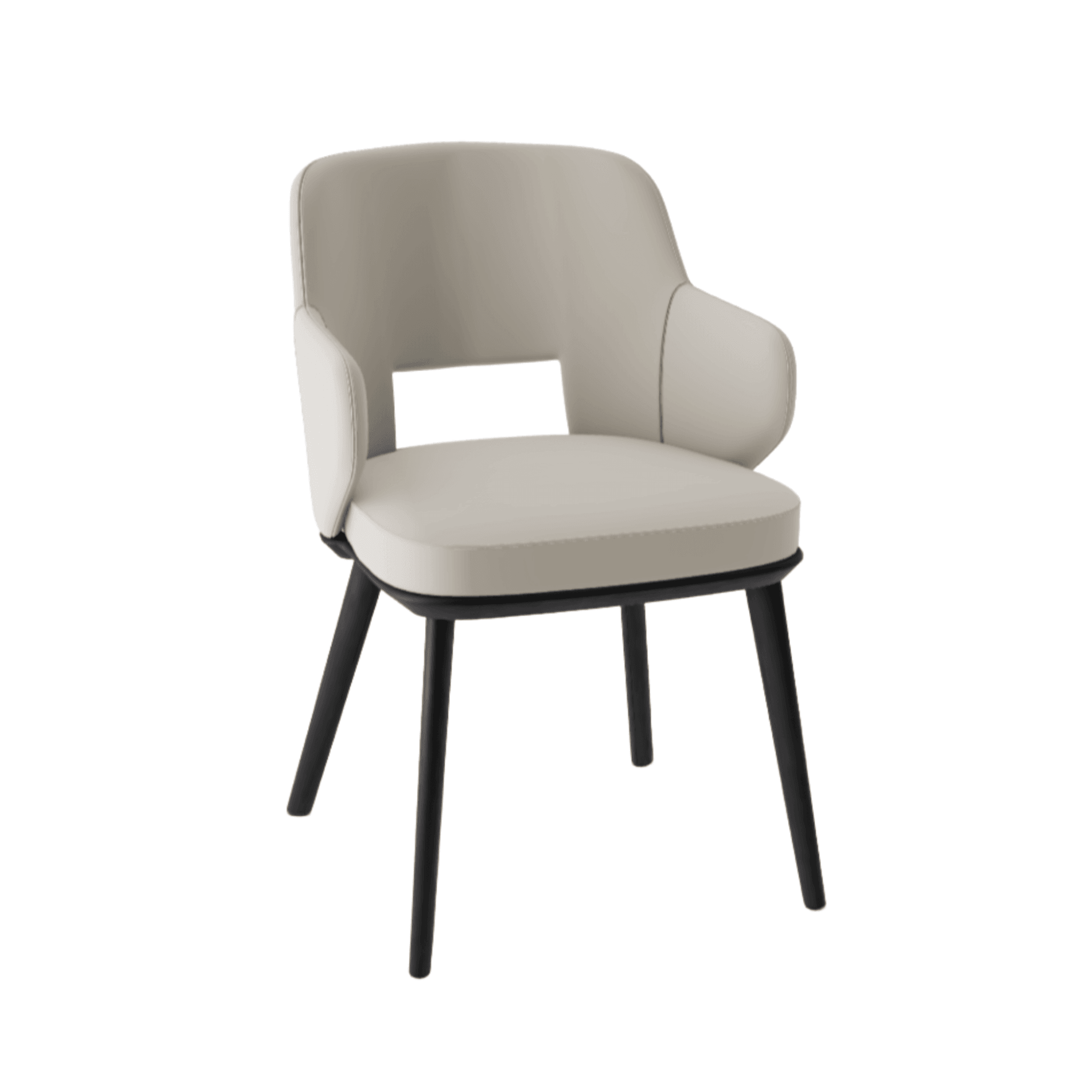 Krzesło aksamitne z podłokietnikami FOYER kremowy z drewnianą podstawą Calligaris matowa czerń Eye on Design