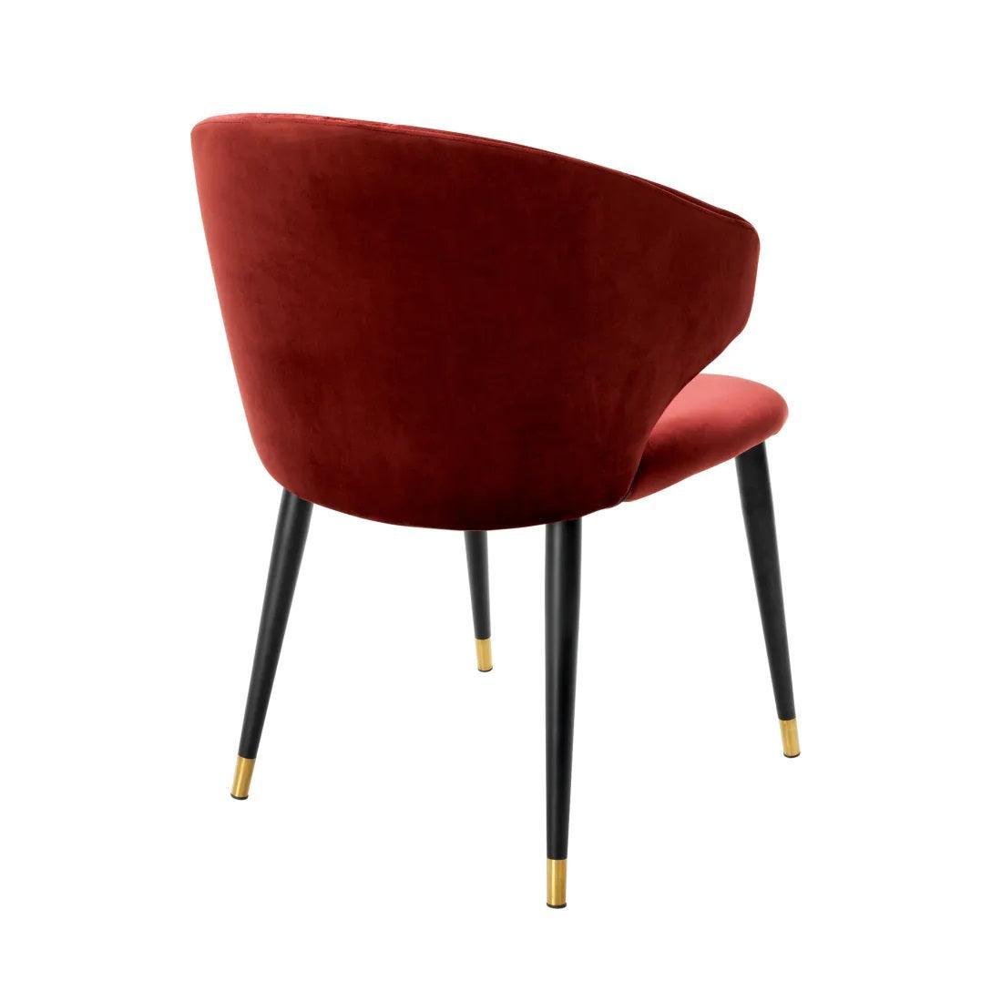 Krzesło aksamitne z podłokietnikami VOLANTE bordowy Eichholtz Eye on Design