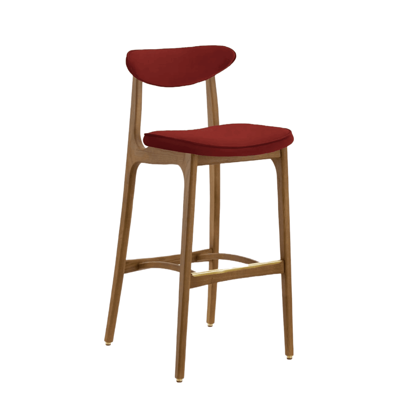 Krzesło barowe 200-190 czerwony w tkaninie Velvet Red Brick 366 concept Eye on Design