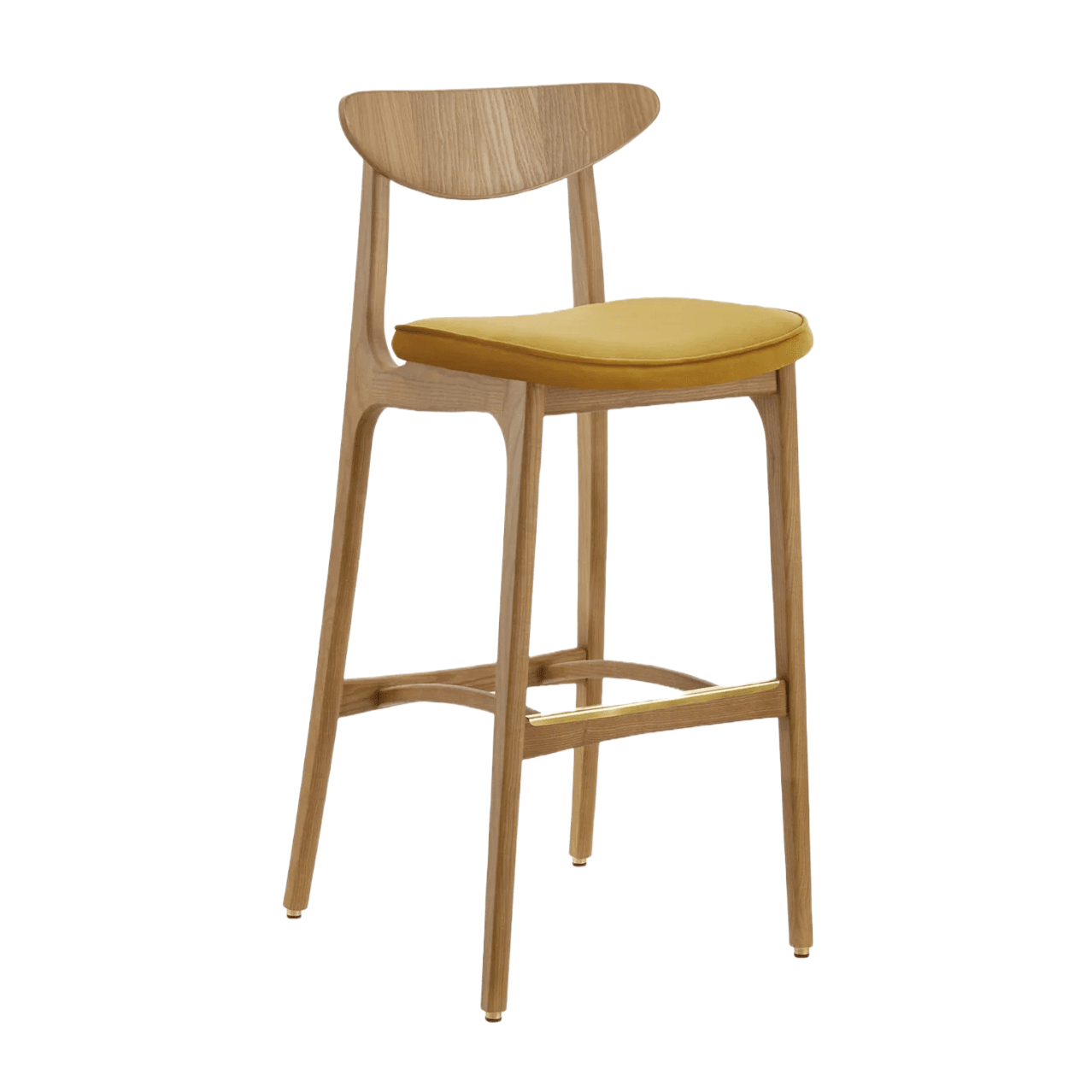 Krzesło barowe 200-190 MIX żółty w tkaninie Shine Velvet Mustard 366 concept Eye on Design