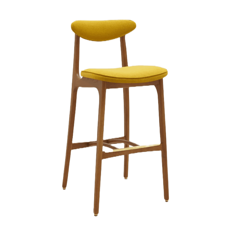 Krzesło barowe 200-190 żółty w tkaninie Wool Mustard 366 concept Eye on Design
