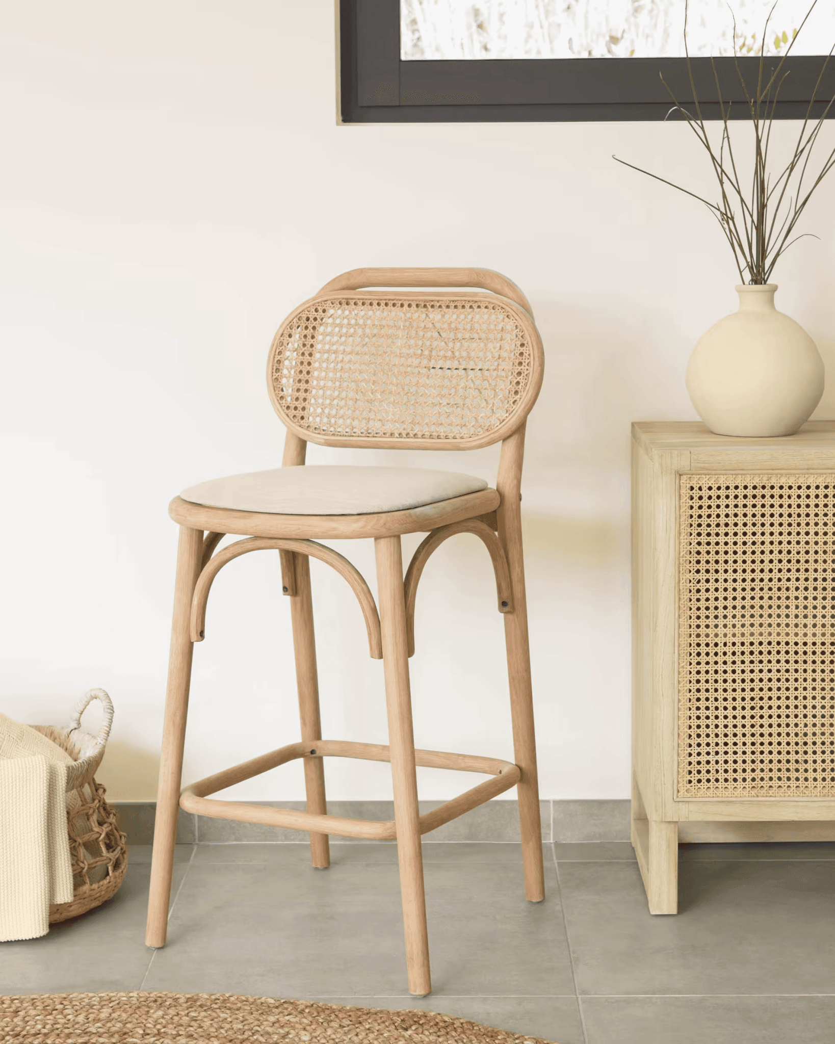 Krzesło barowe DORIANE lite drewno dębowe La Forma Eye on Design