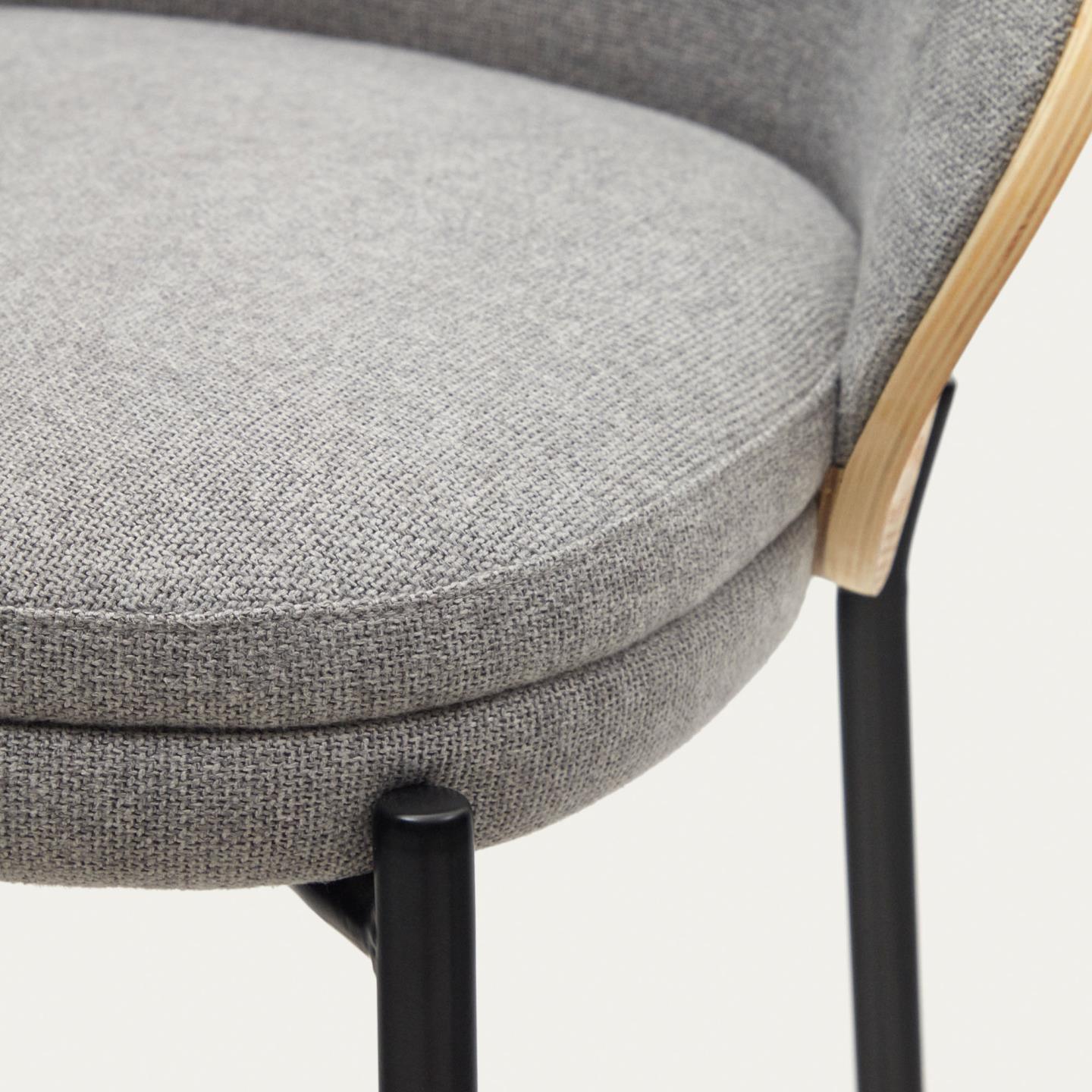 Krzesło barowe EAMY jasnoszary z jesionowym wykończeniem La Forma Eye on Design