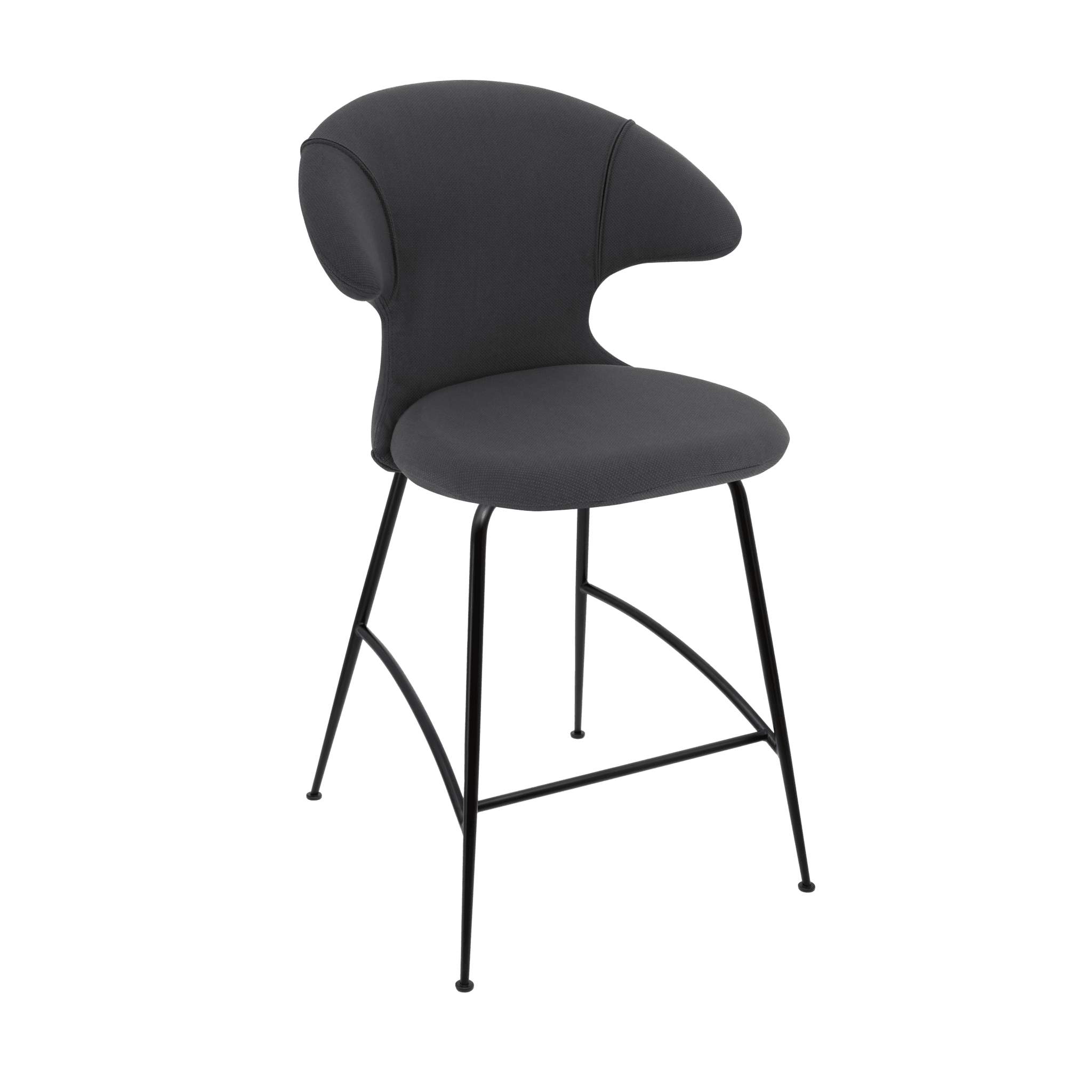 Krzesło barowe TIME FLIES antracytowy z czarną podstawą UMAGE Eye on Design