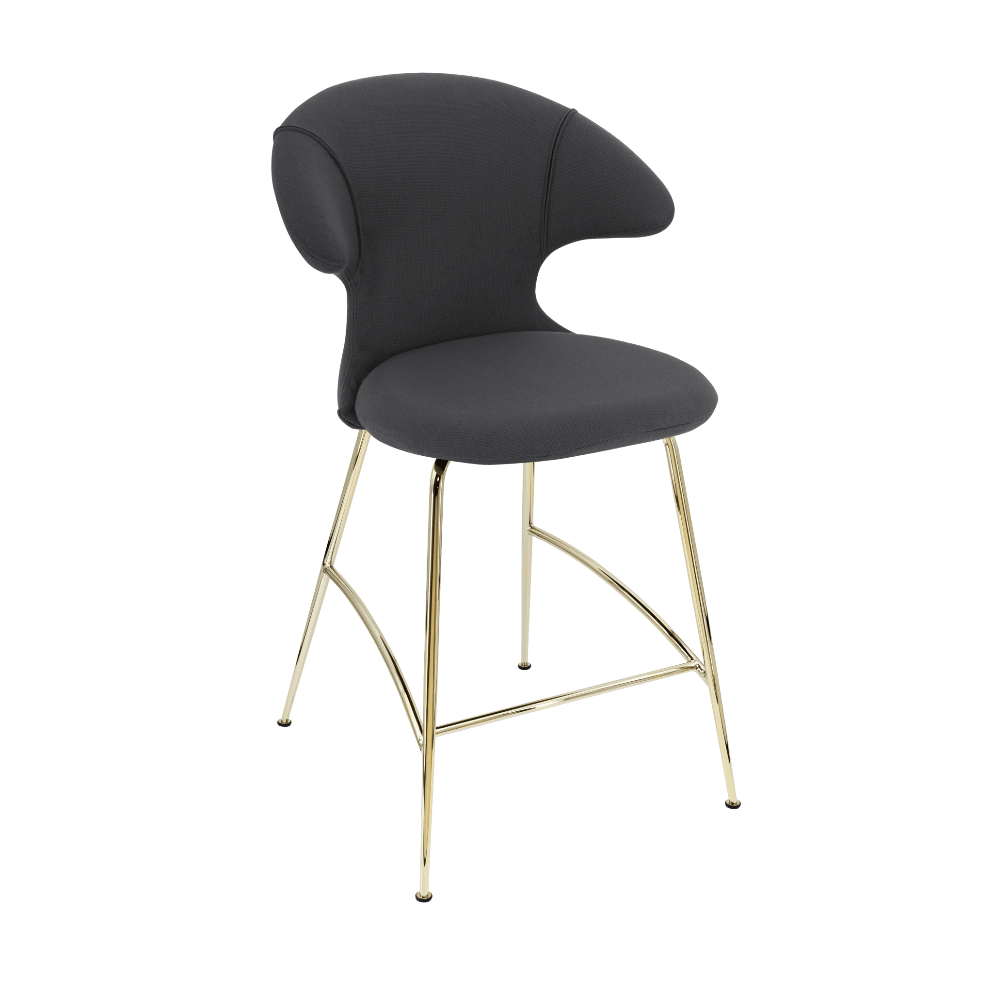 Krzesło barowe TIME FLIES antracytowy ze złotą podstawą UMAGE Eye on Design