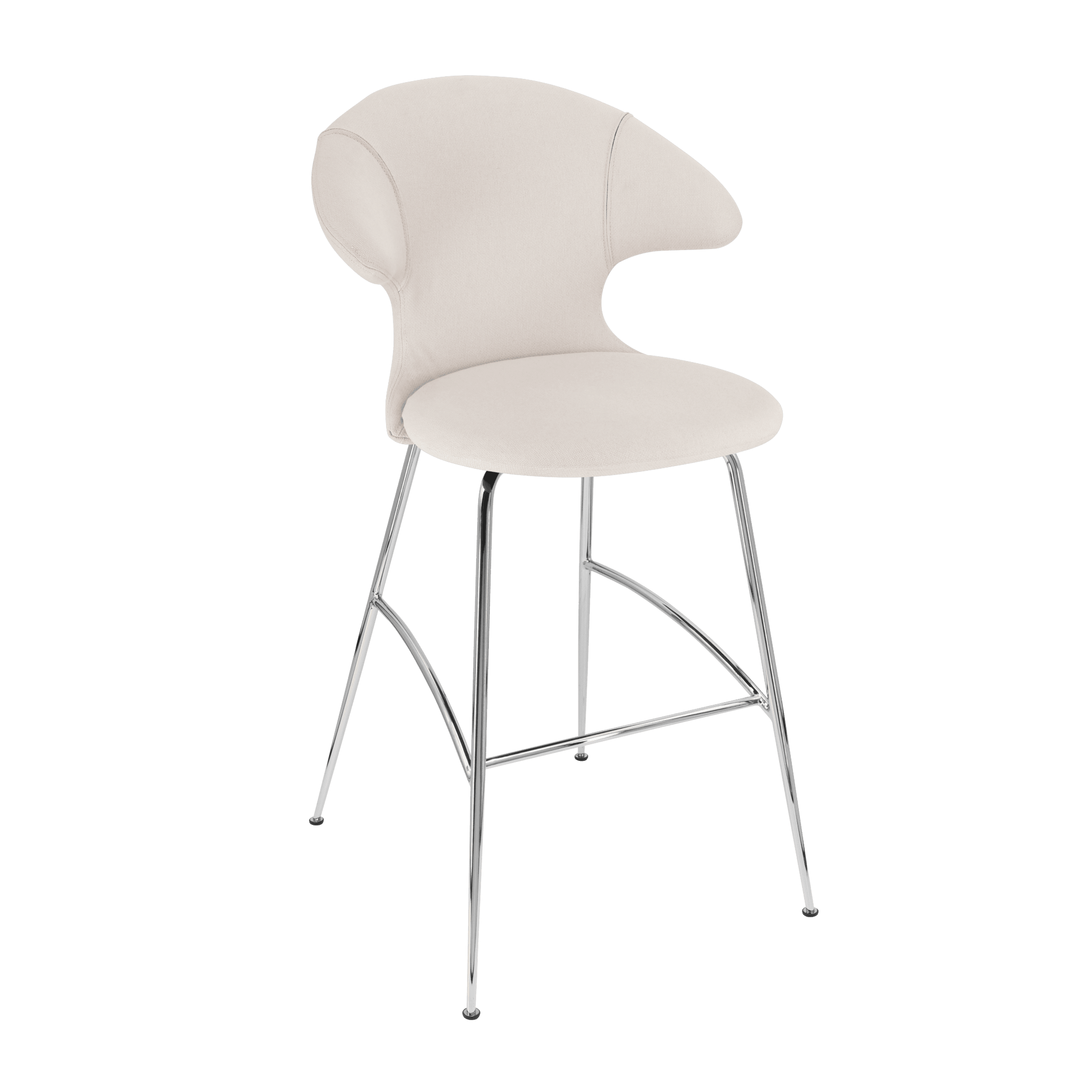 Krzesło barowe TIME FLIES beżowy ze srebrną podstawą UMAGE Eye on Design
