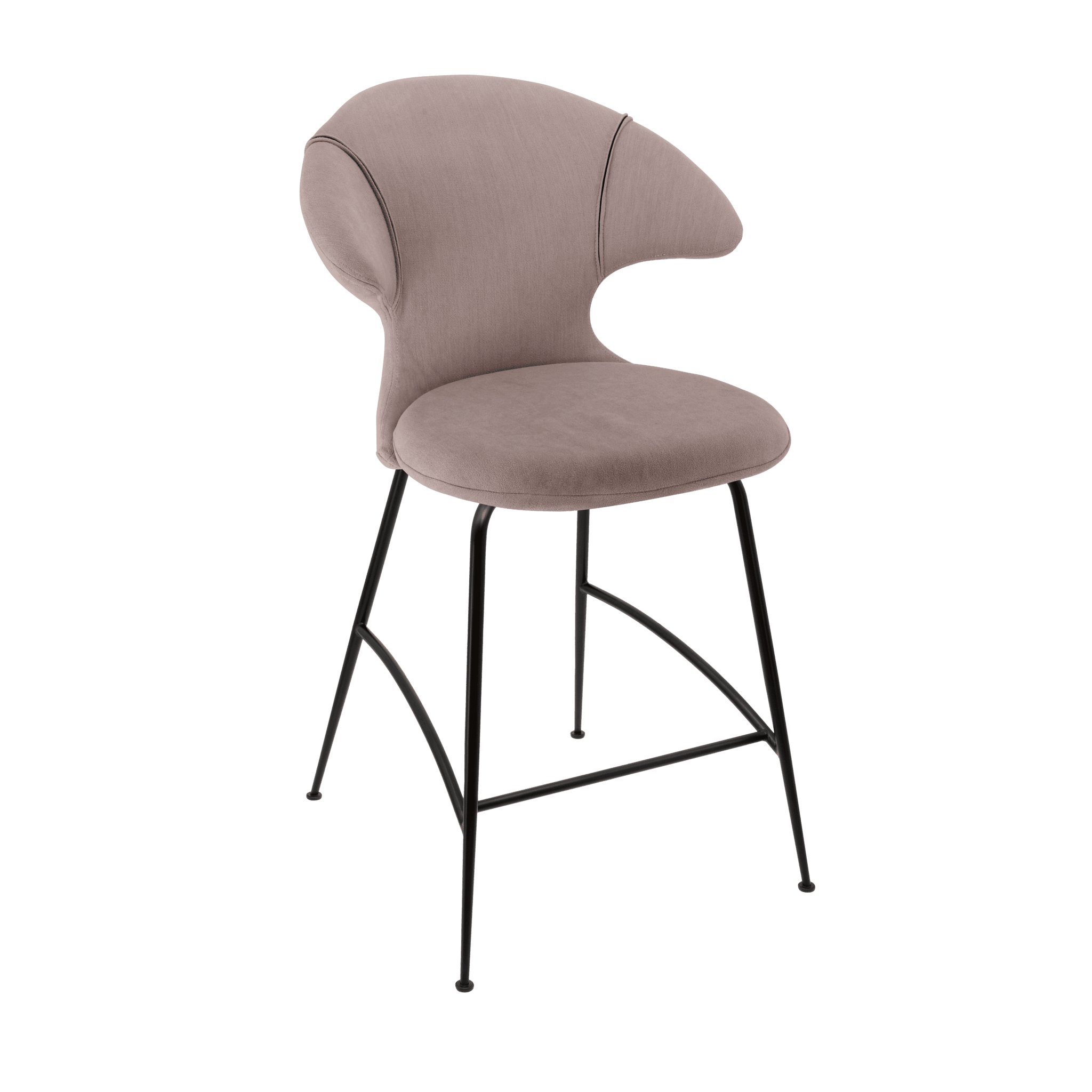 Krzesło barowe TIME FLIES brudny róż z czarną podstawą UMAGE Eye on Design