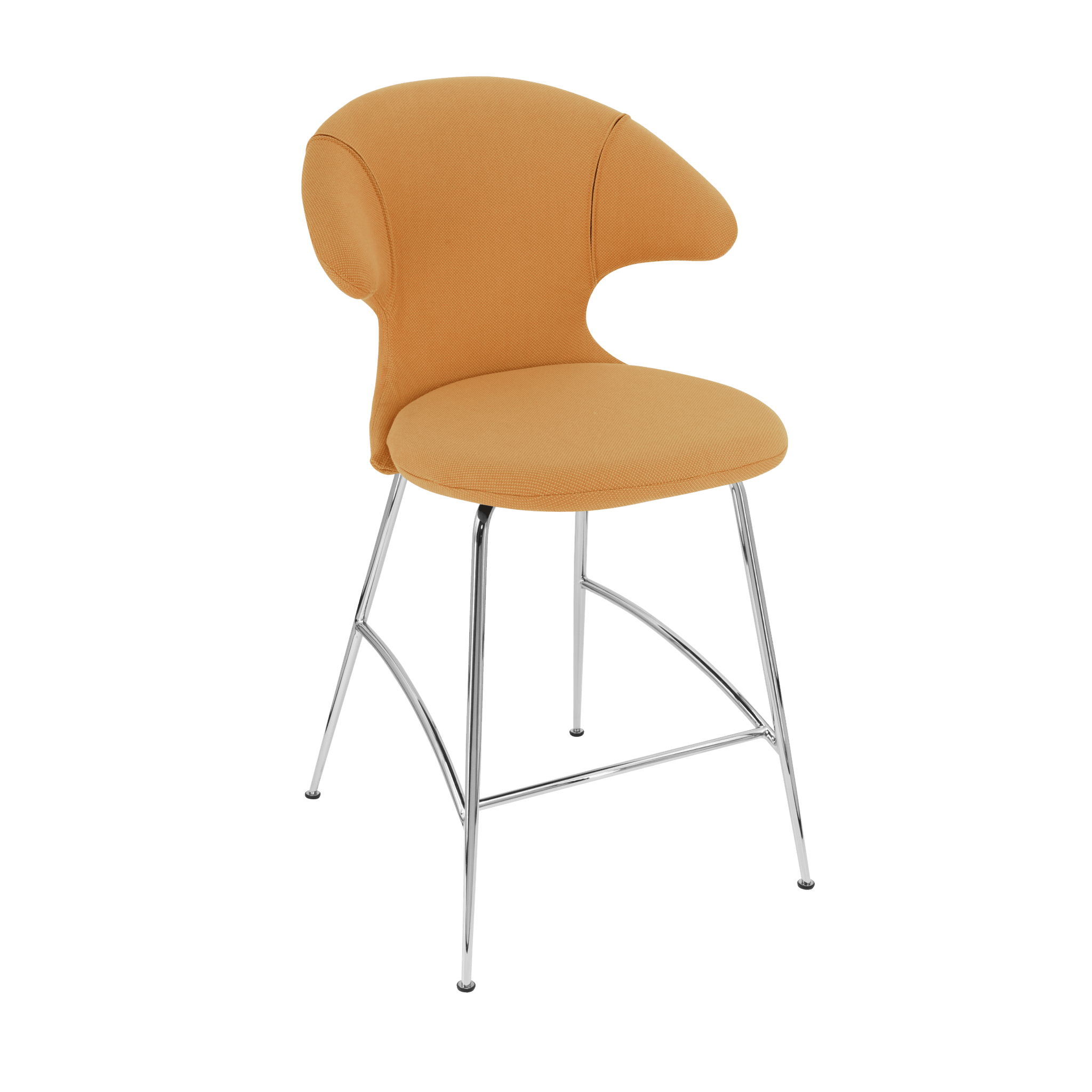 Krzesło barowe TIME FLIES bursztynowy ze srebrną podstawą UMAGE Eye on Design