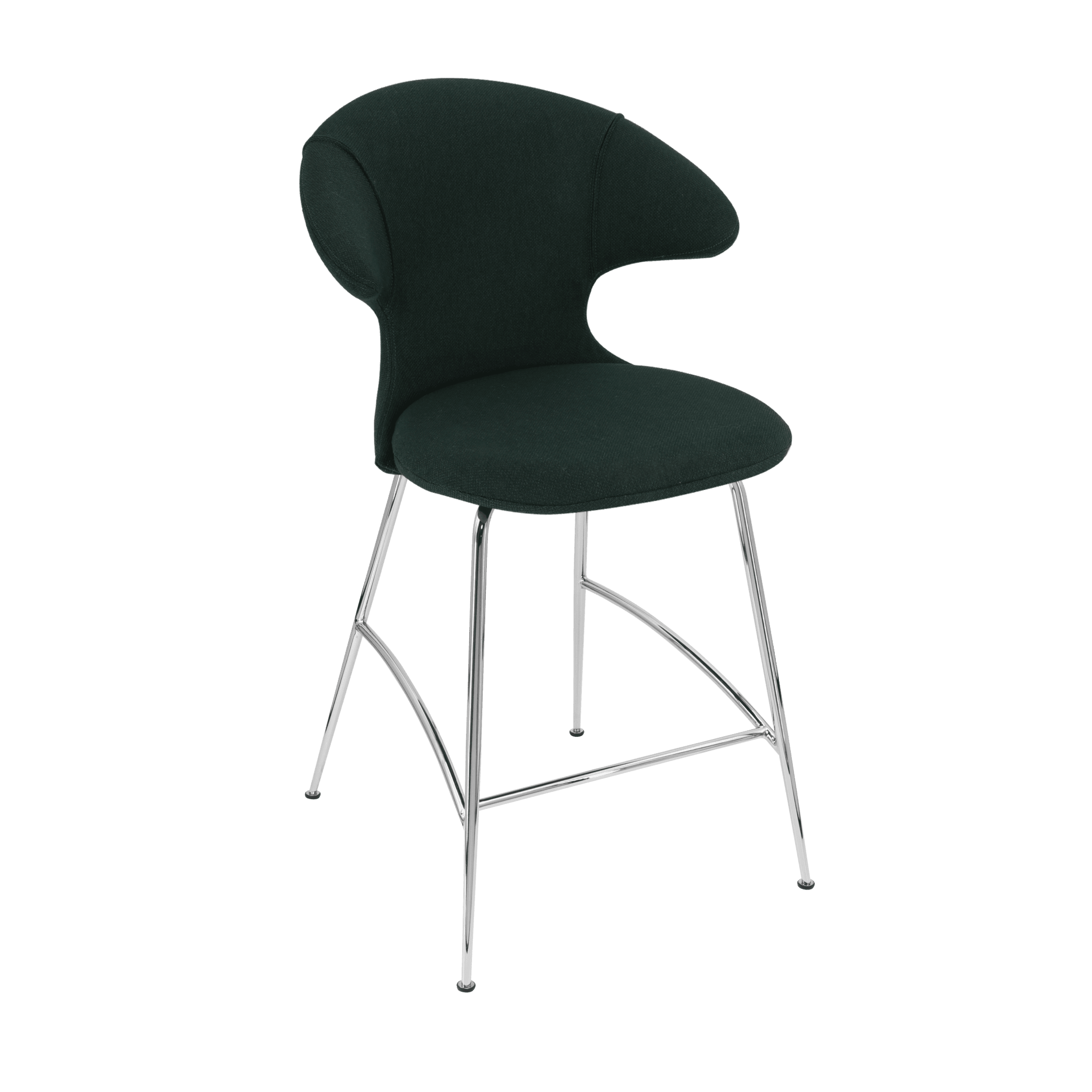 Krzesło barowe TIME FLIES butelkowa zieleń ze srebrną podstawą UMAGE Eye on Design