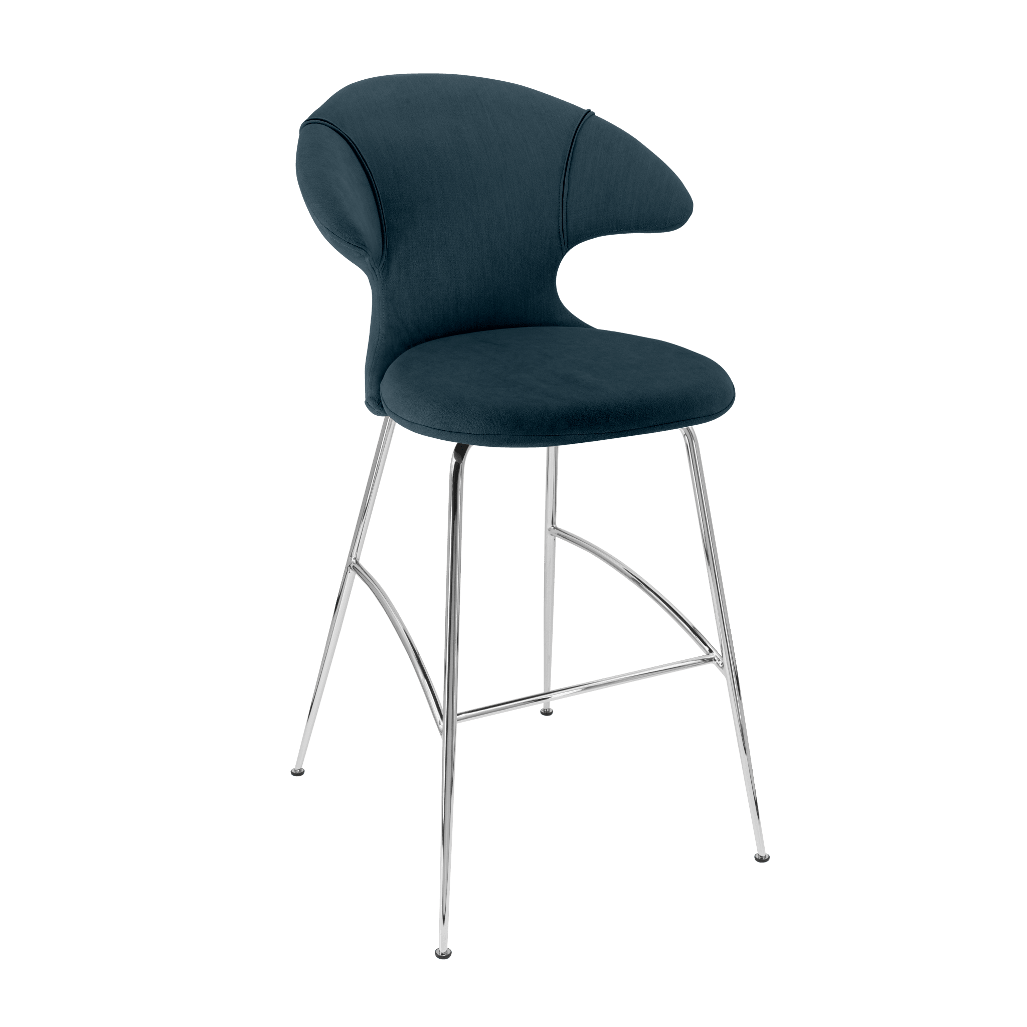 Krzesło barowe TIME FLIES granatowy ze srebrną podstawą UMAGE Eye on Design