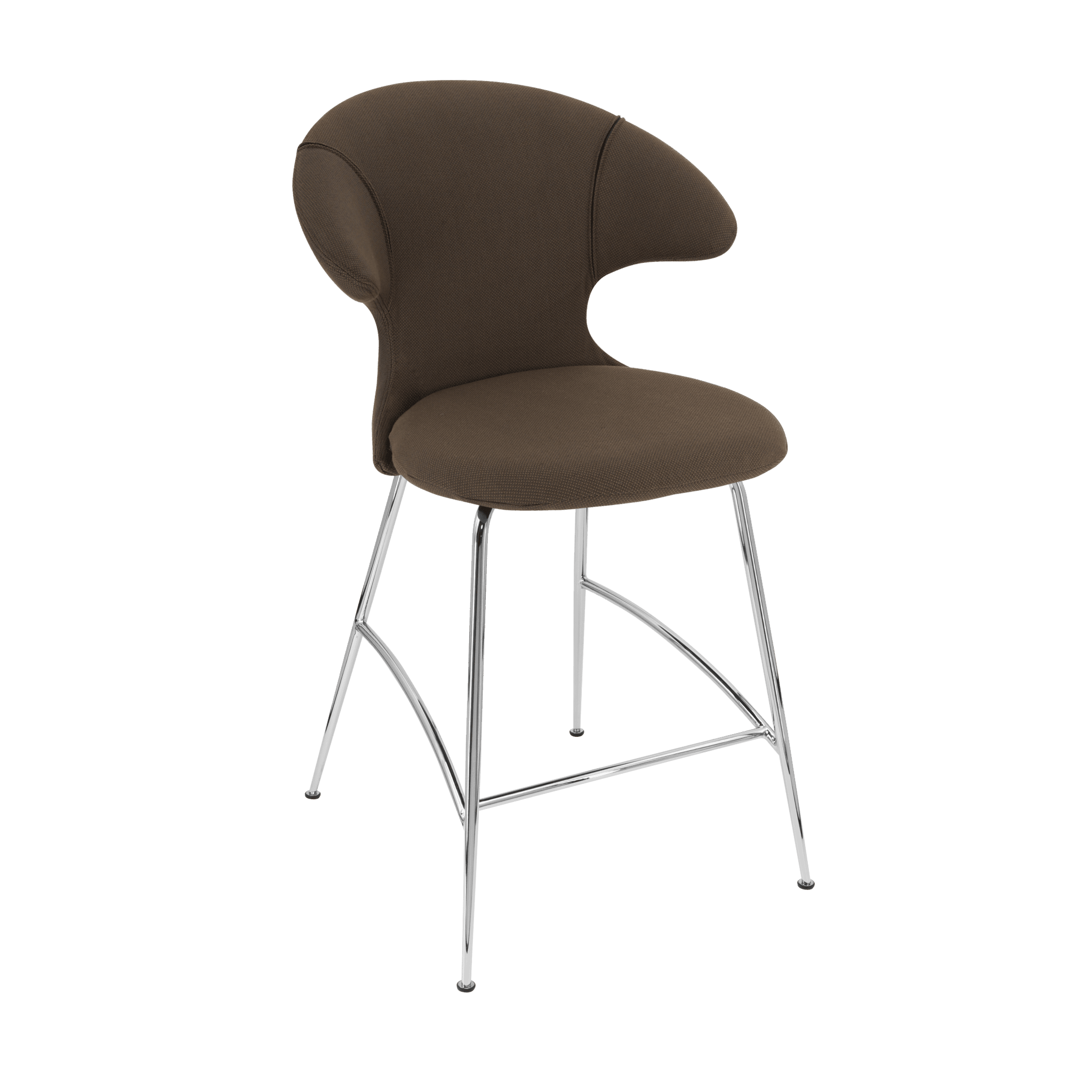 Krzesło barowe TIME FLIES kawowy ze srebrną podstawą UMAGE Eye on Design