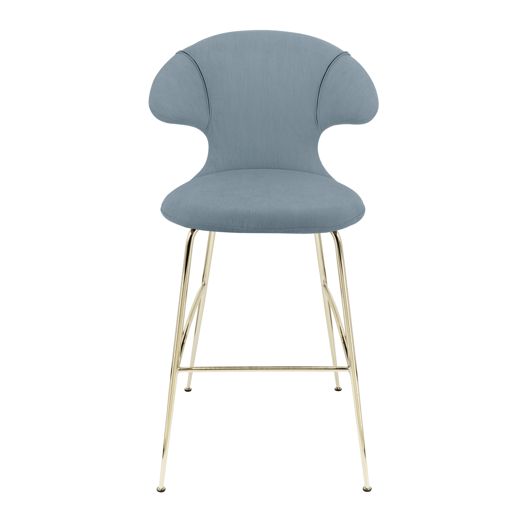 Krzesło barowe TIME FLIES niebieski ze złotą podstawą UMAGE 112 cm Eye on Design