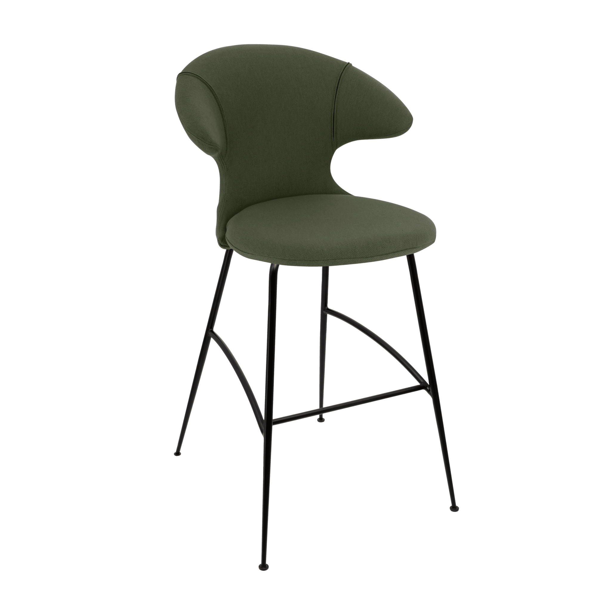 Krzesło barowe TIME FLIES oliwkowy z czarną podstawą UMAGE Eye on Design