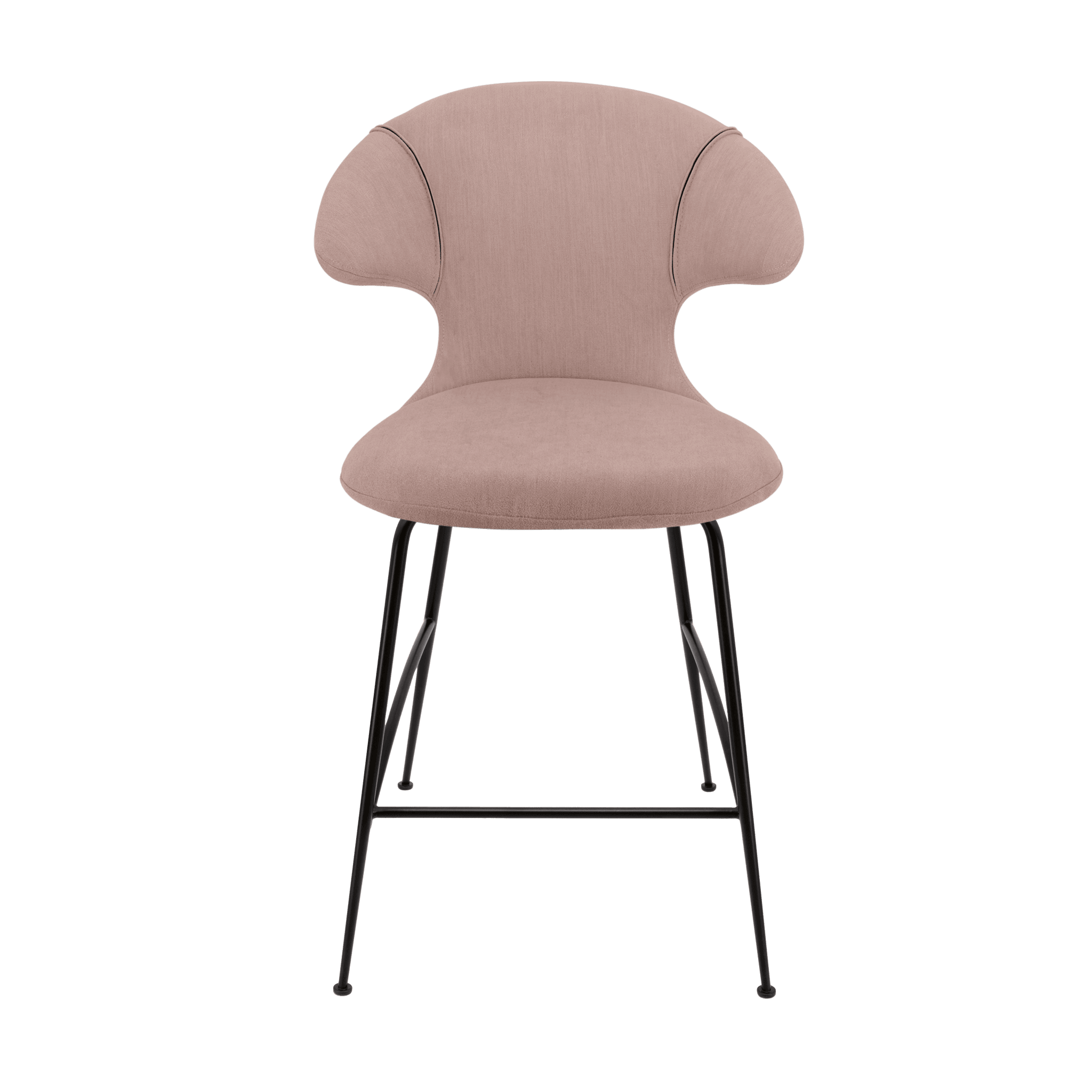 Krzesło barowe TIME FLIES pudrowy róż z czarną podstawą UMAGE 102 cm Eye on Design