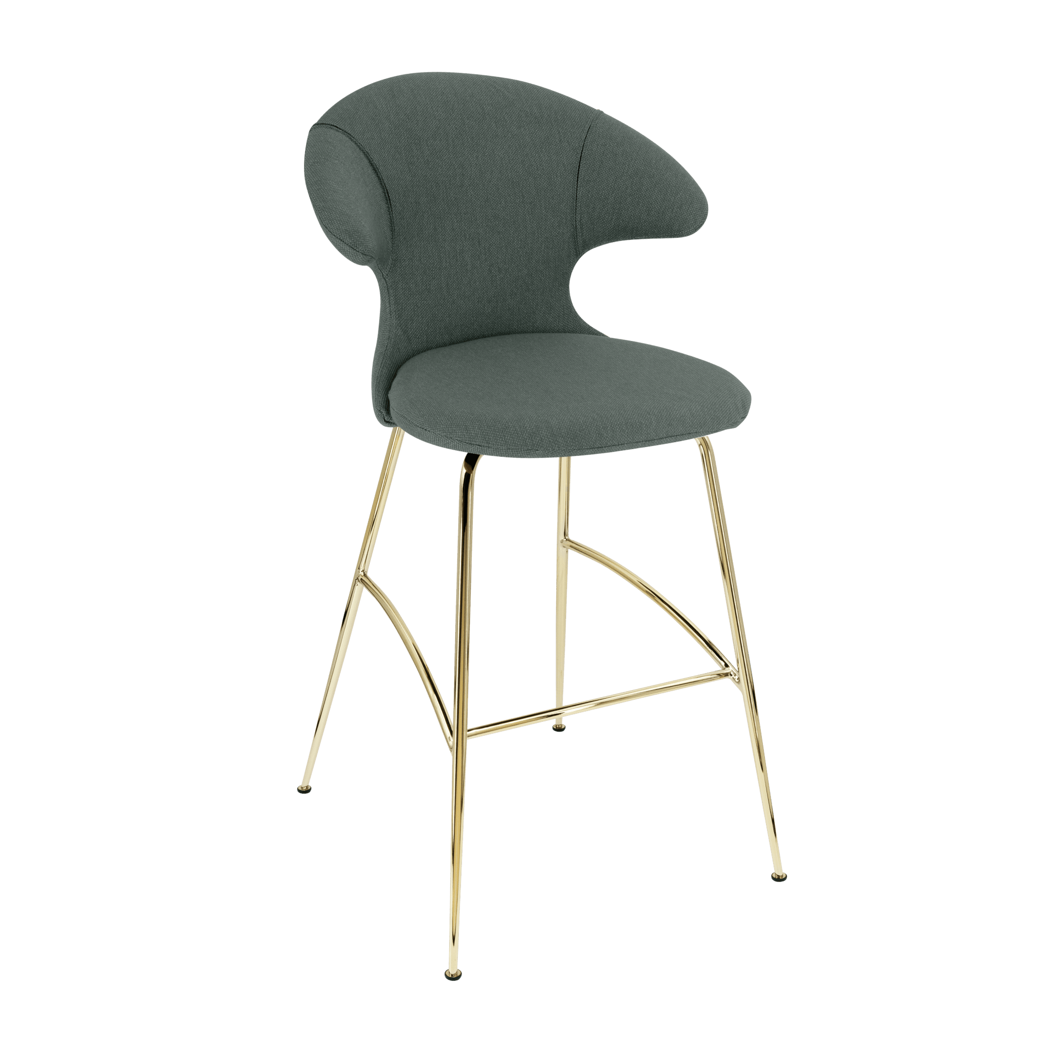 Krzesło barowe TIME FLIES szałwiowy ze złotą podstawą UMAGE Eye on Design