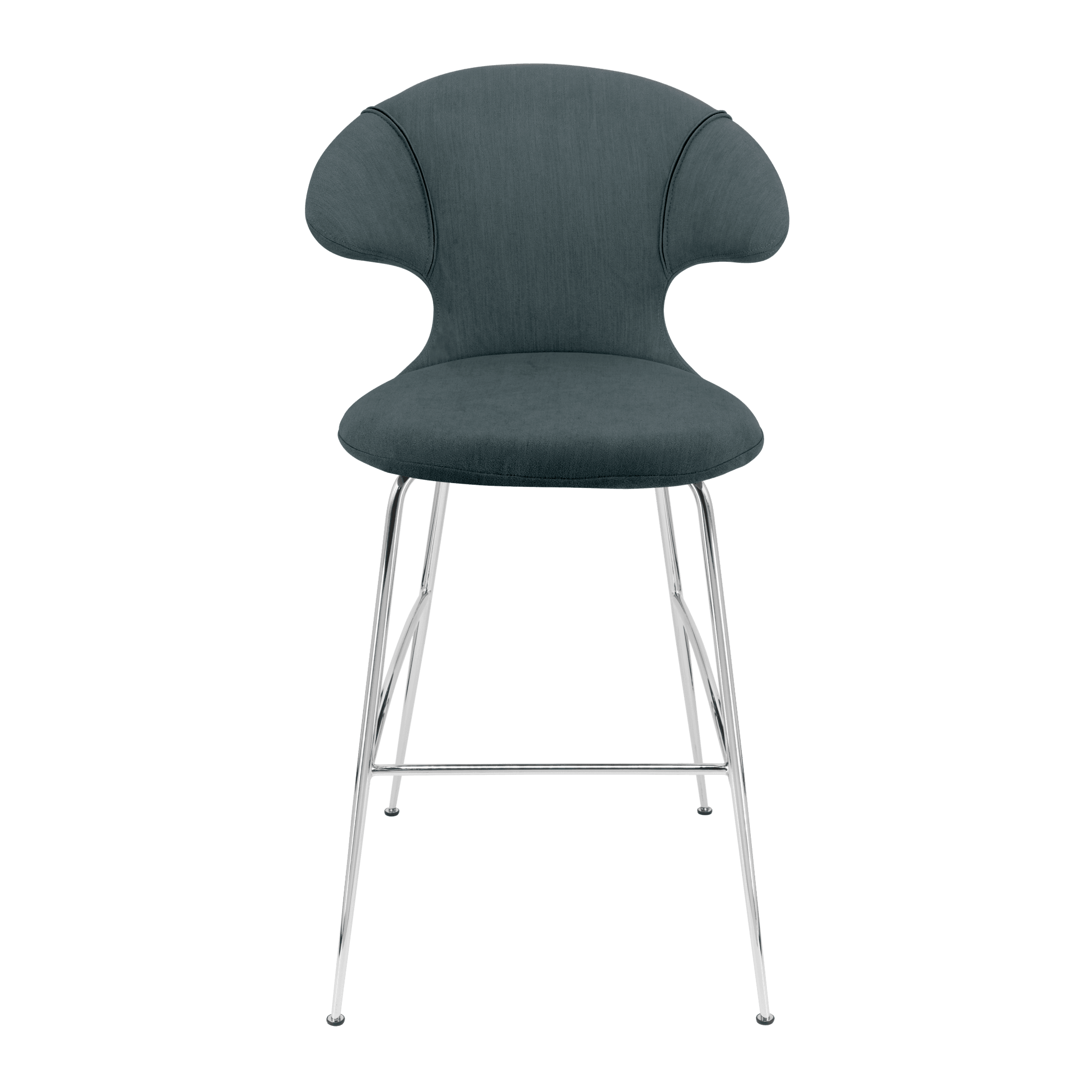 Krzesło barowe TIME FLIES szaroniebieski ze srebrną podstawą UMAGE 112 cm Eye on Design