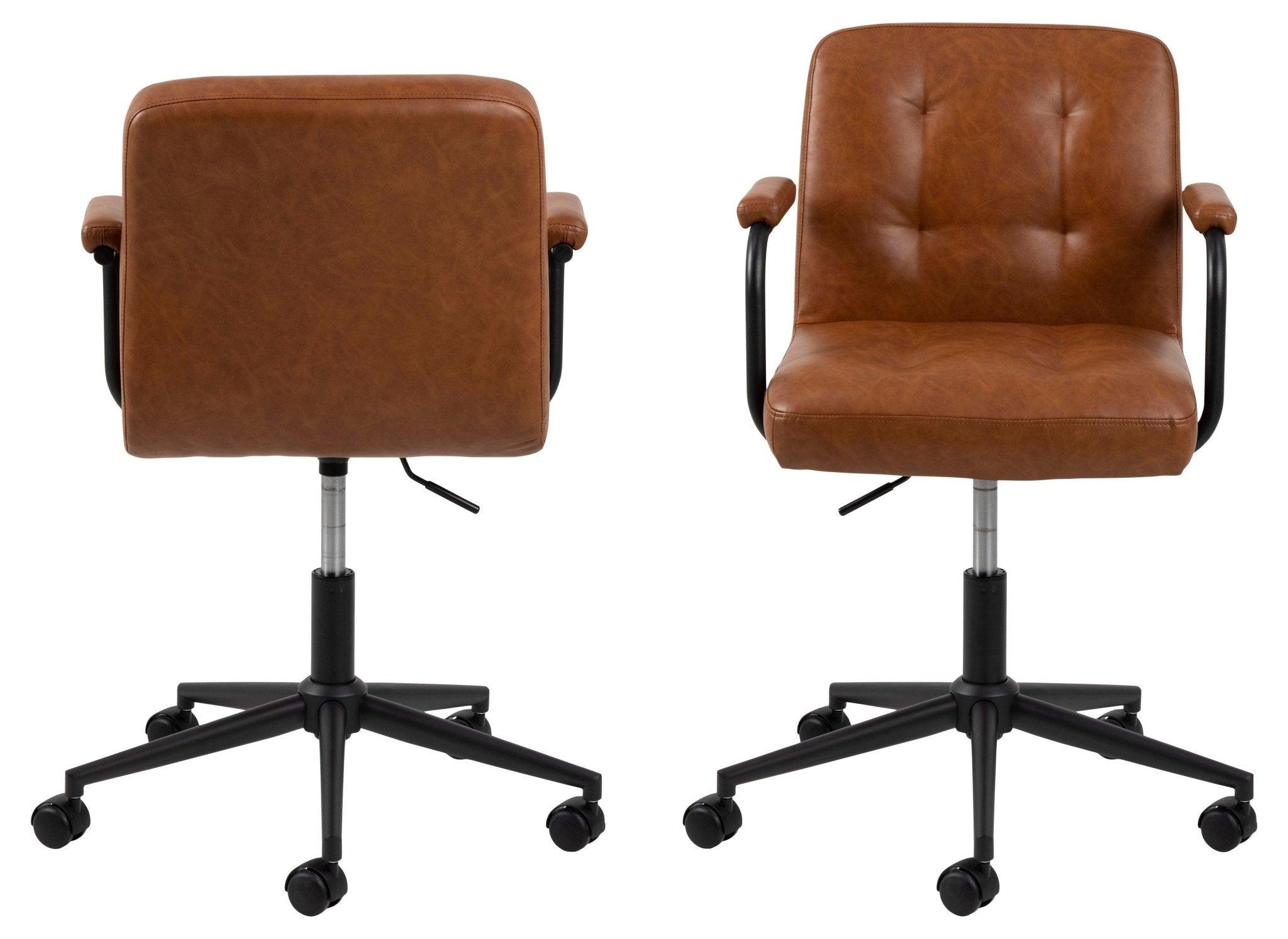 Krzesło biurowe ALPO brandy ekoskóra Actona Eye on Design