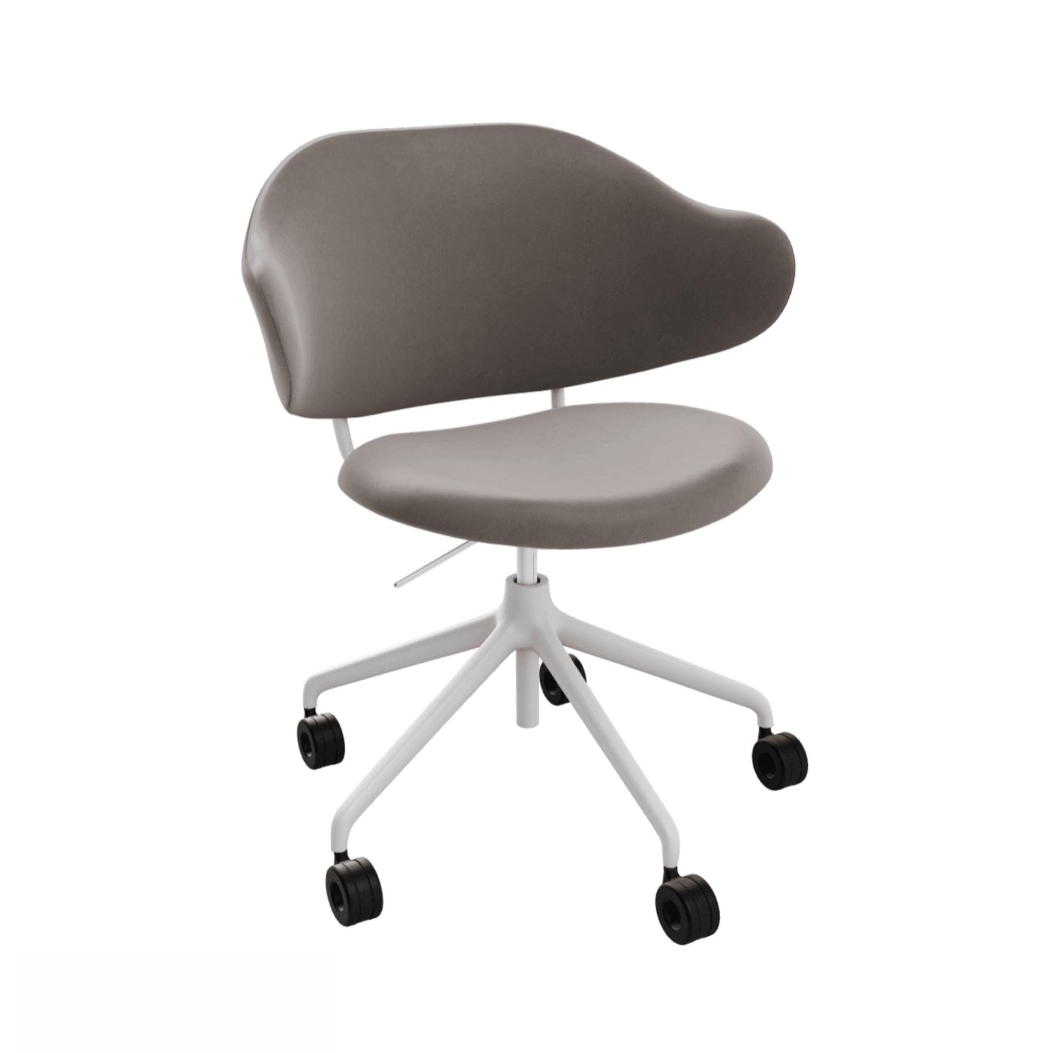 Krzesło biurowe HOLLY ciemnobeżowa ekoskóra Calligaris matowa biel Eye on Design