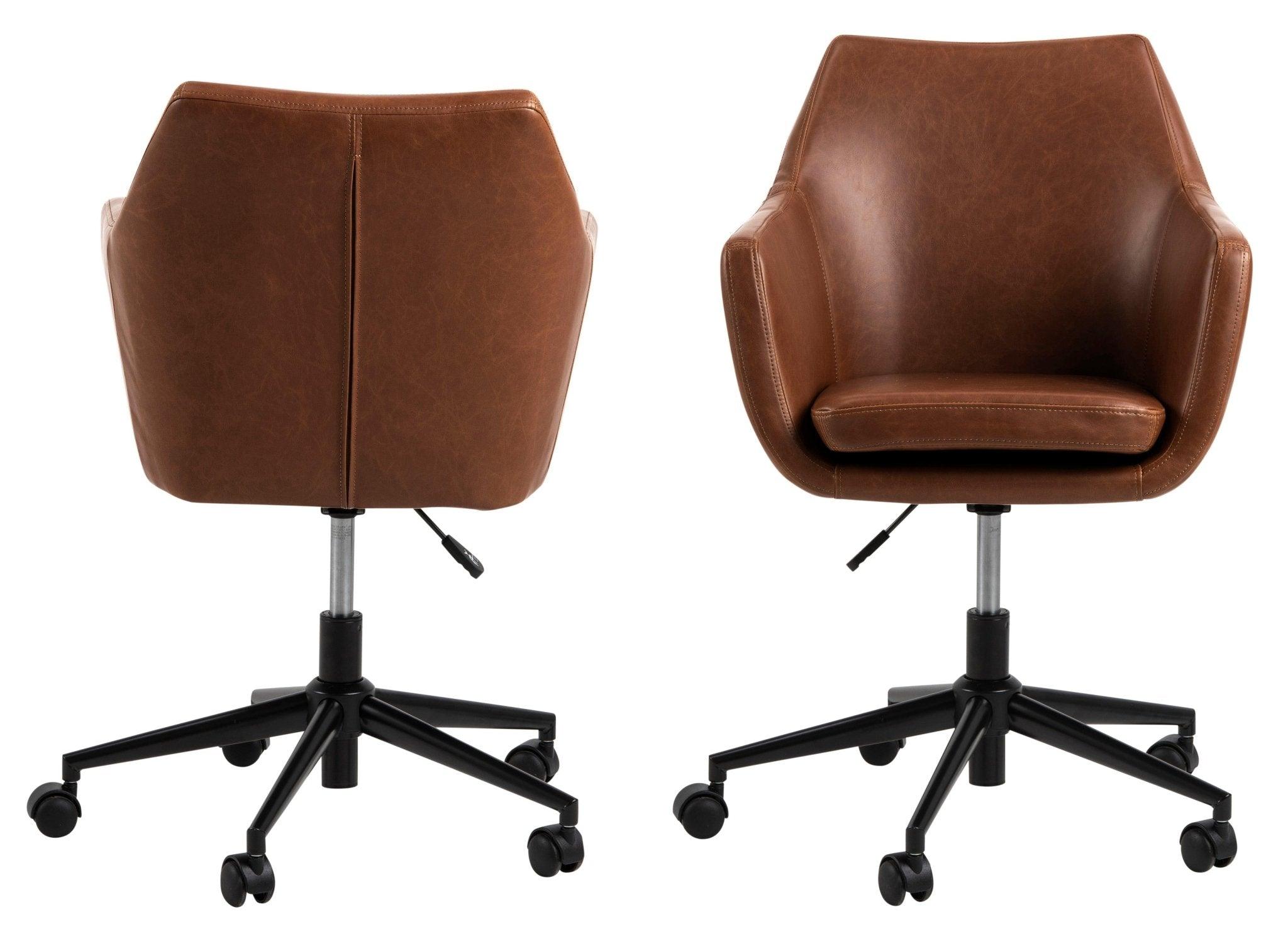 Krzesło biurowe MILAS brandy ekoskóra Actona Eye on Design