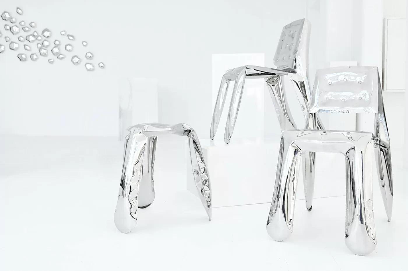 Krzesło CHIPPENSTEEL 0.5 niebieski szary mat Zieta Studio Eye on Design