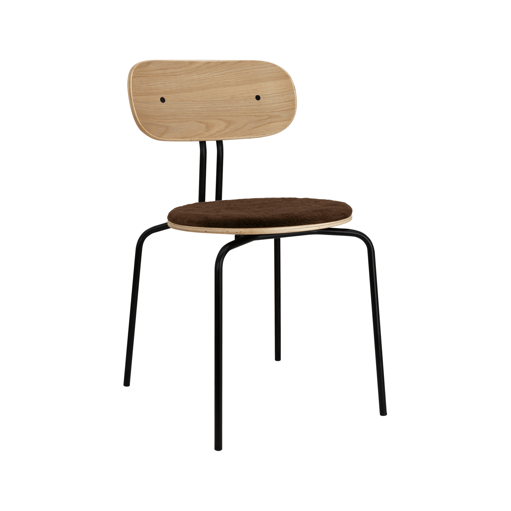 Krzesło CURIOUS brązowy plusz z czarną podstawą UMAGE Eye on Design